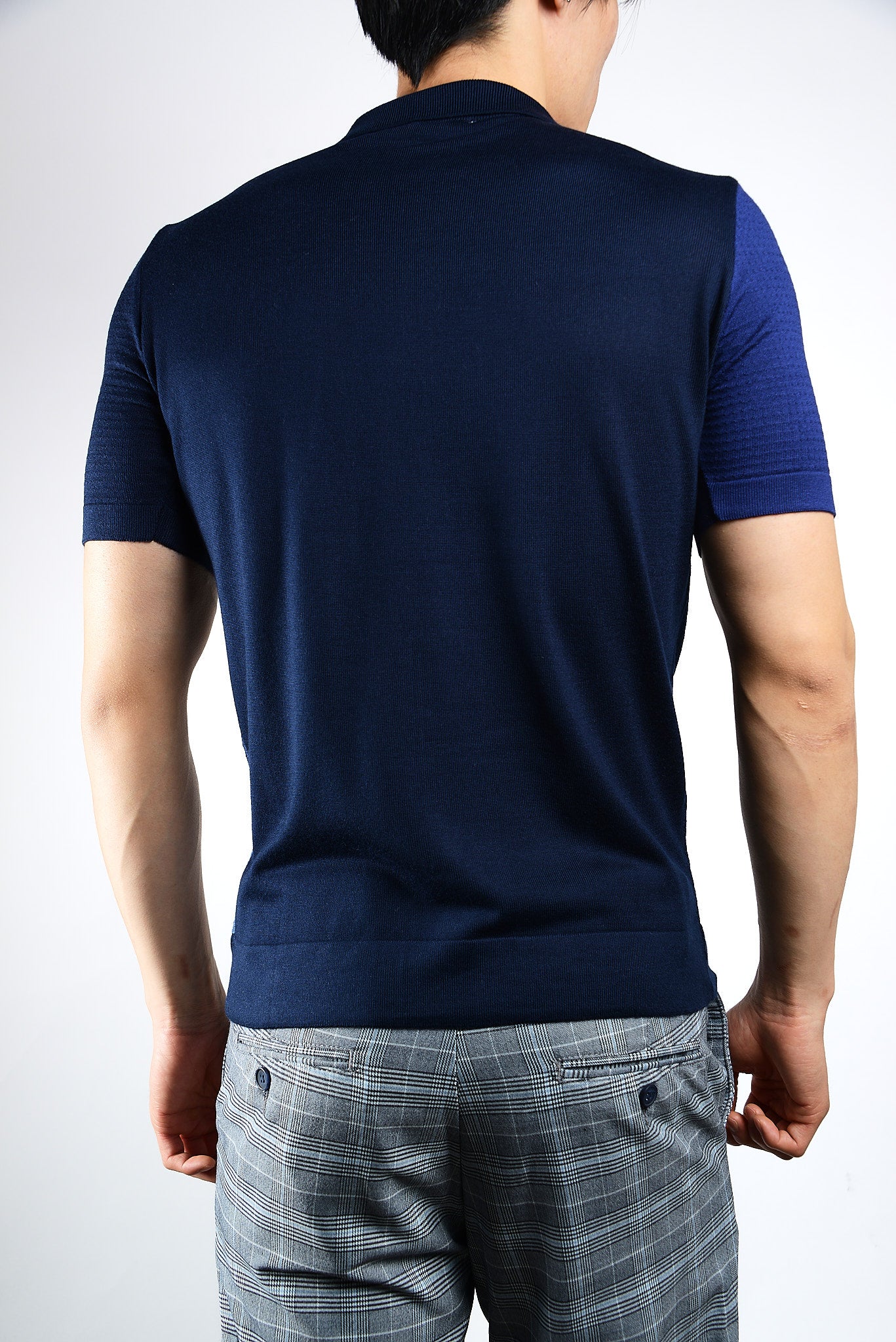 Colorblock Zip Knit Polo