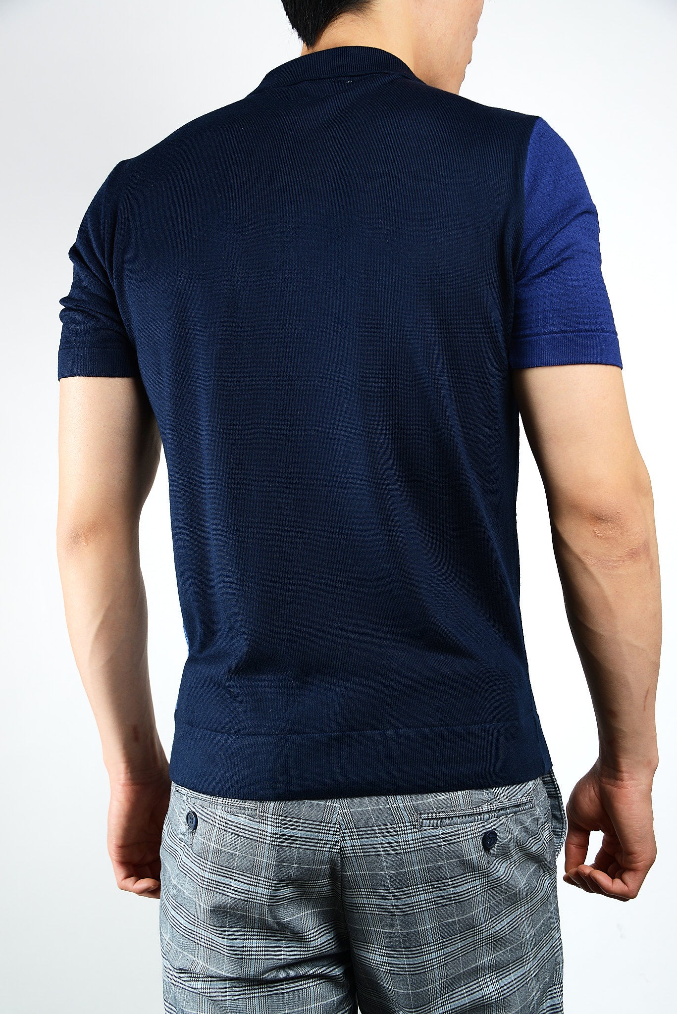 Colorblock Zip Knit Polo