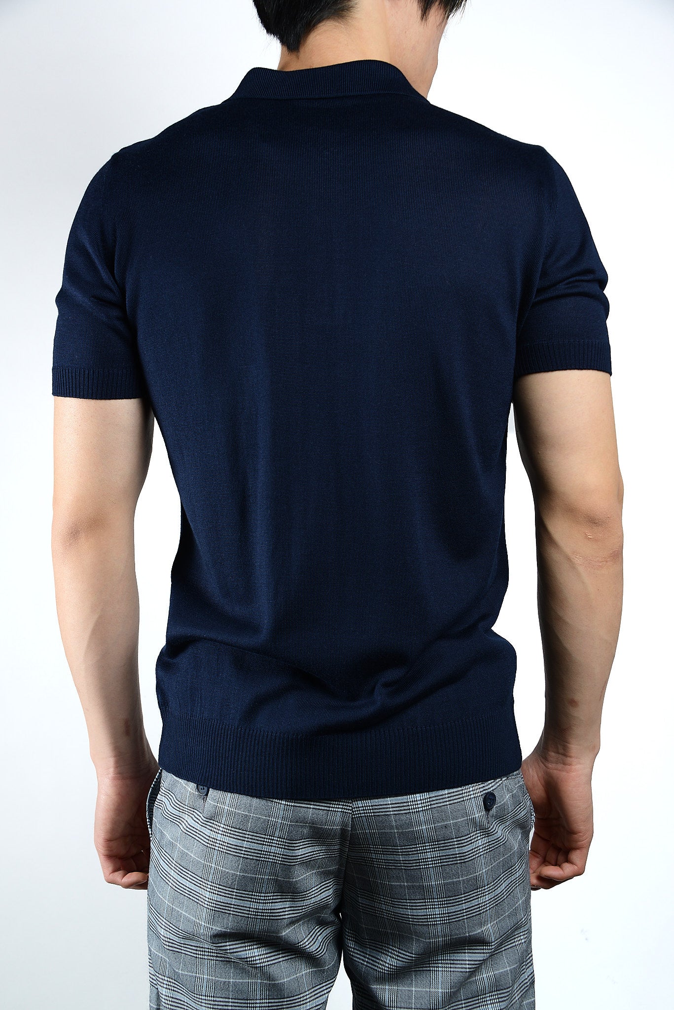 Textured Solid Zip Knit Polo