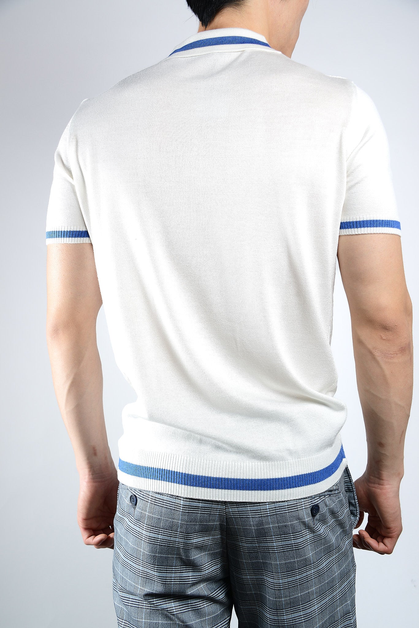 Textured Tipping Zip Knit Polo