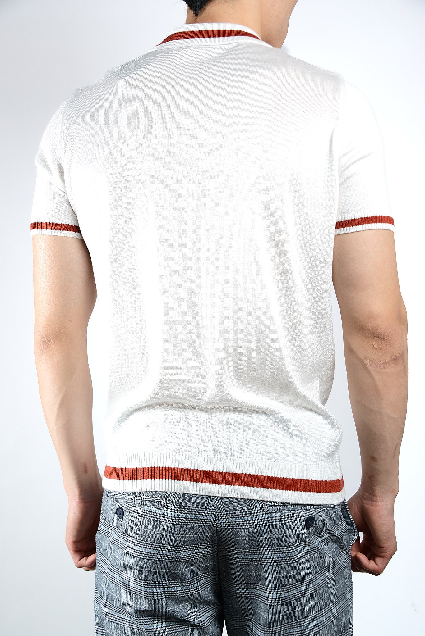 Textured Tipping Zip Knit Polo