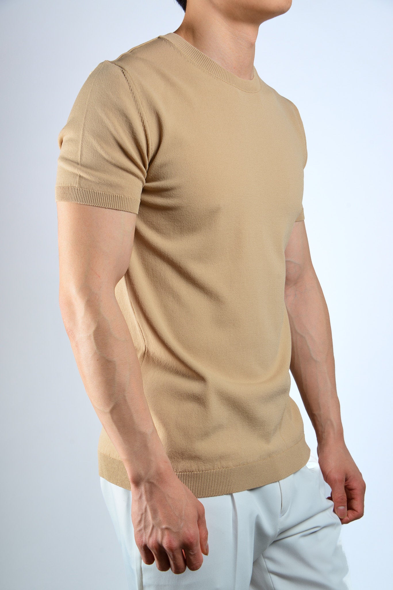 S/S Textured Modern Crew Shirt