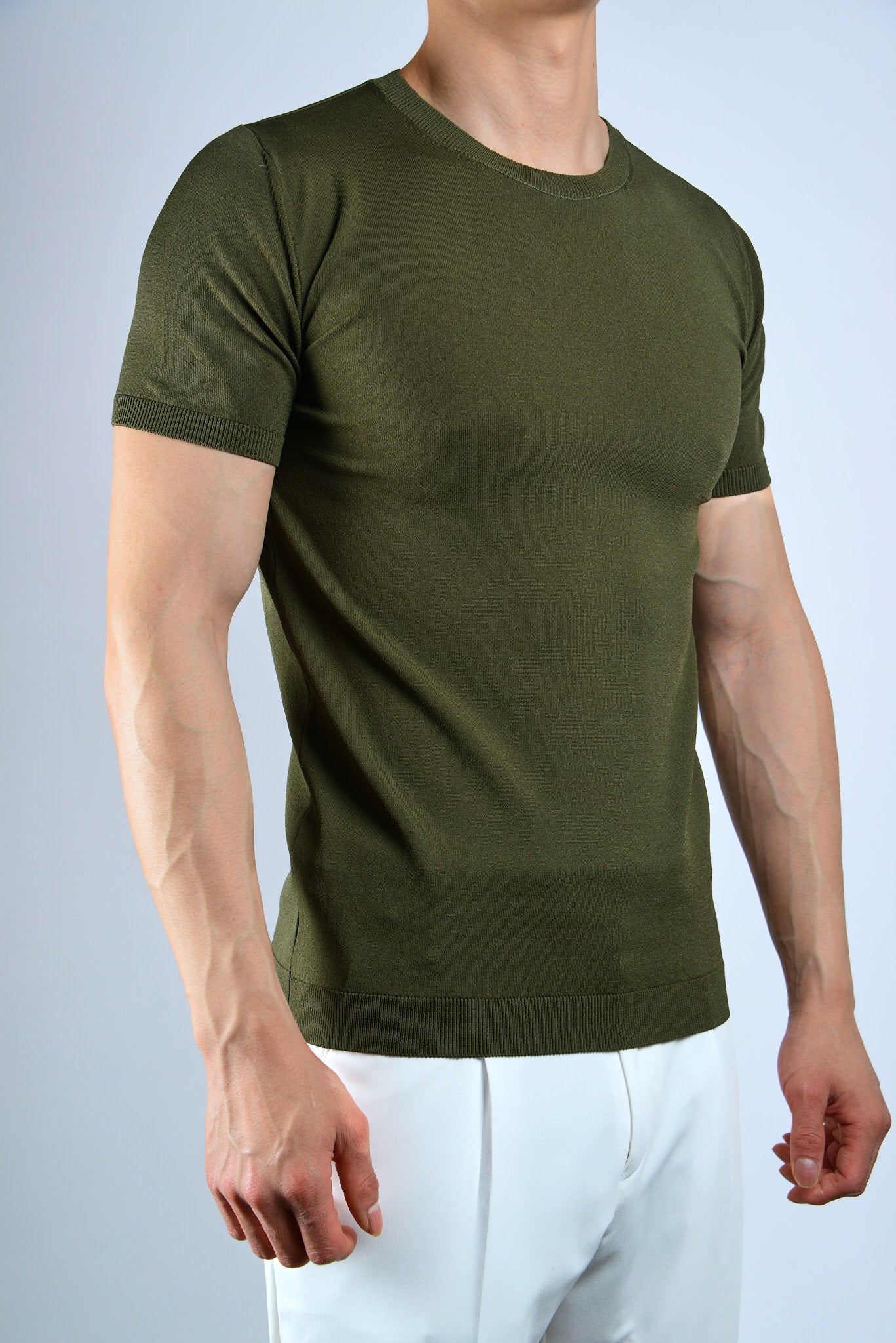 S/S Textured Modern Crew Shirt