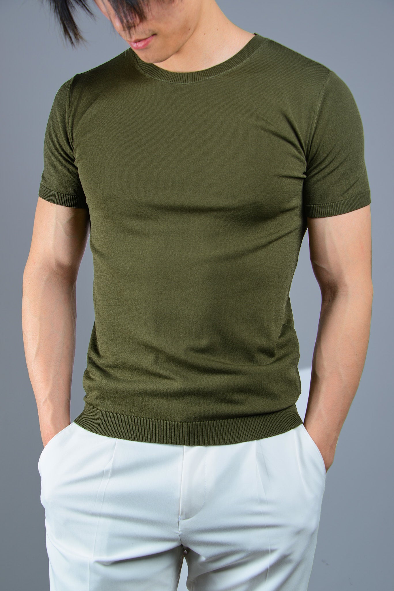 S/S Textured Modern Crew Shirt