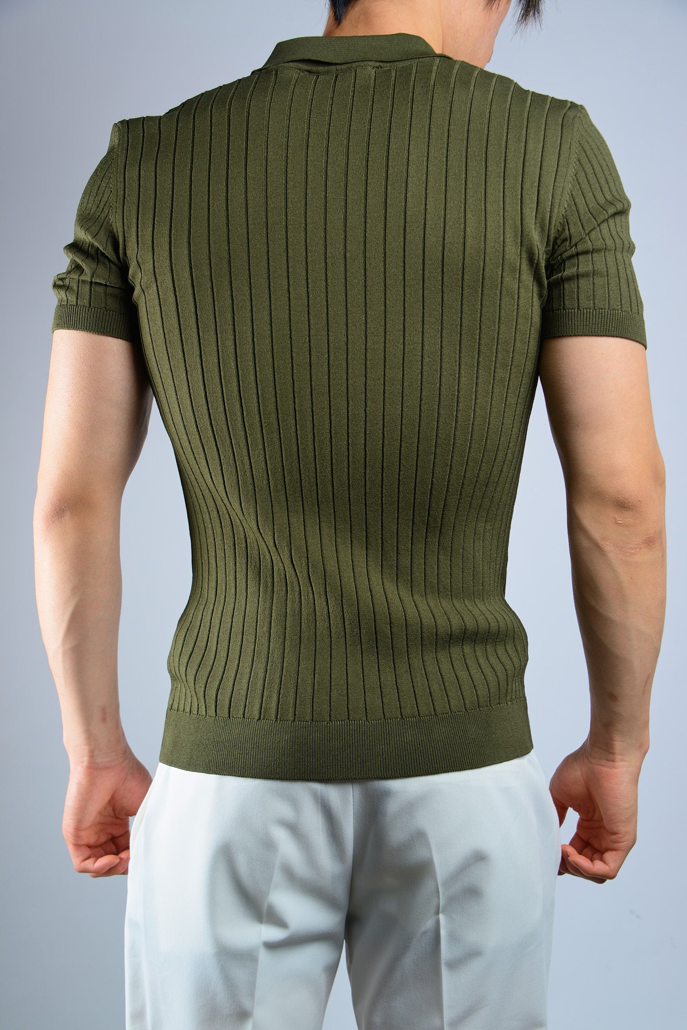 S/S Textured Ribbed Modern Polo