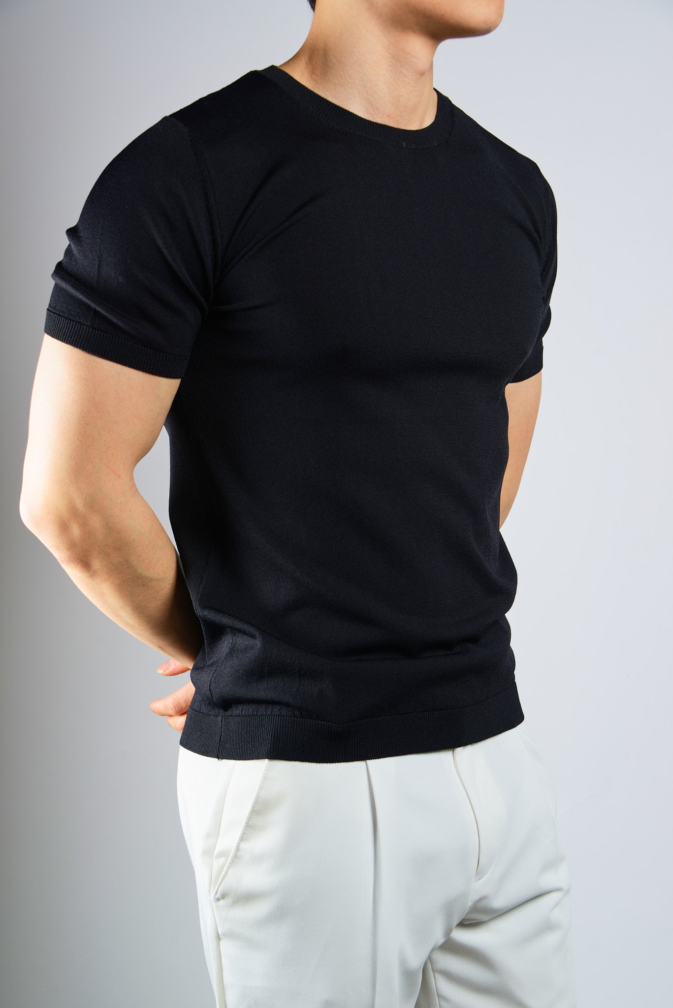 S/S Textured Modern Crew Shirt