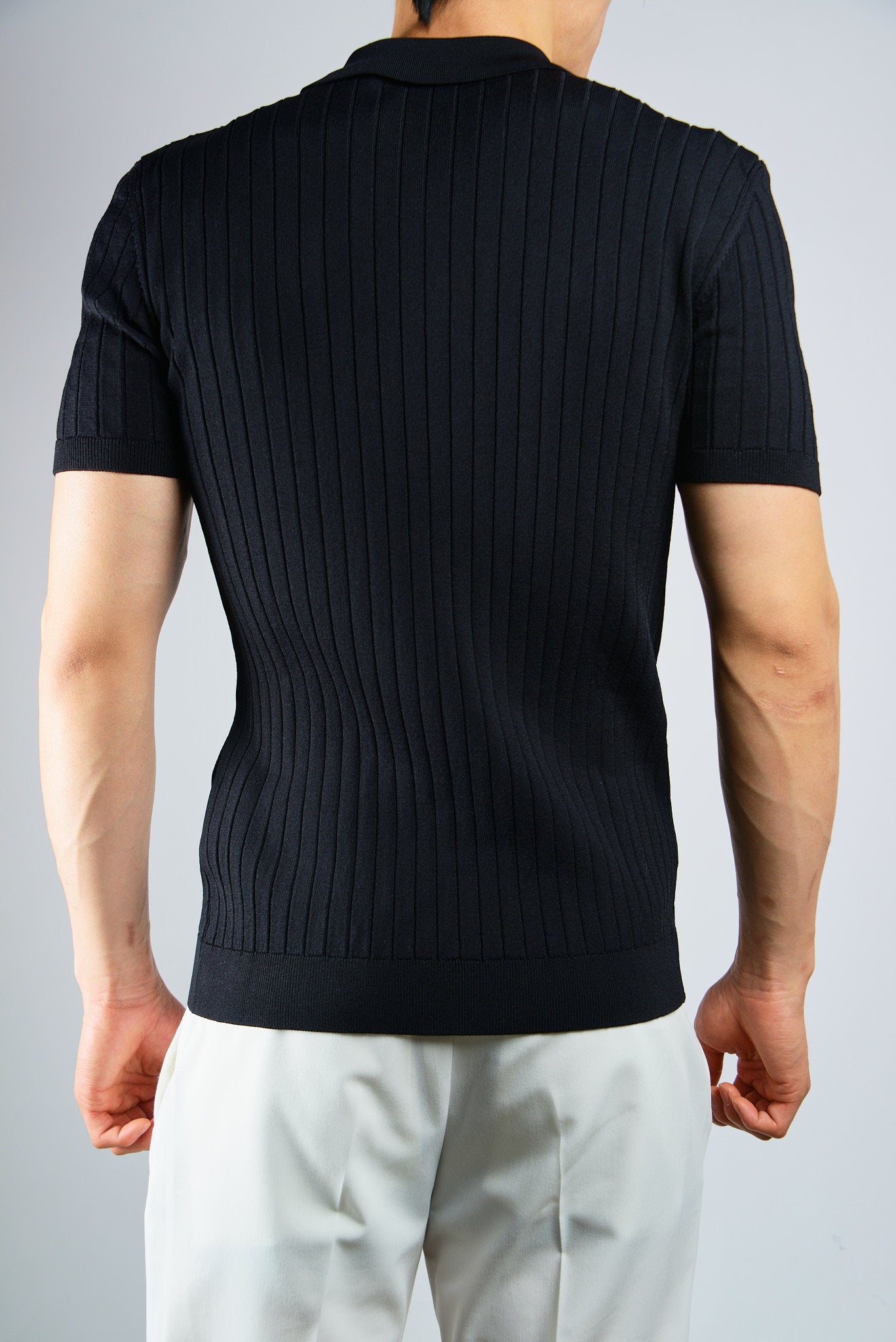 S/S Textured Ribbed Modern Polo
