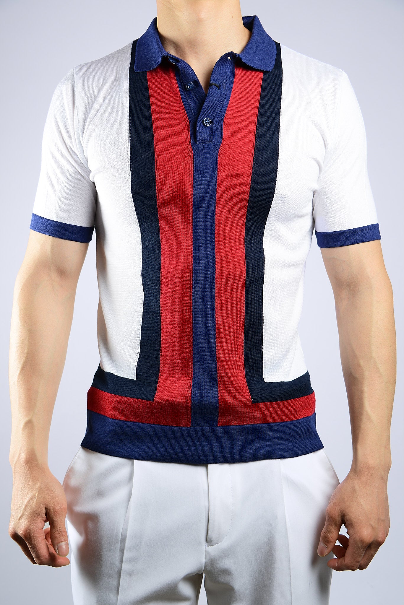 MULTI COLOR COLORBLOCK KNIT POLO