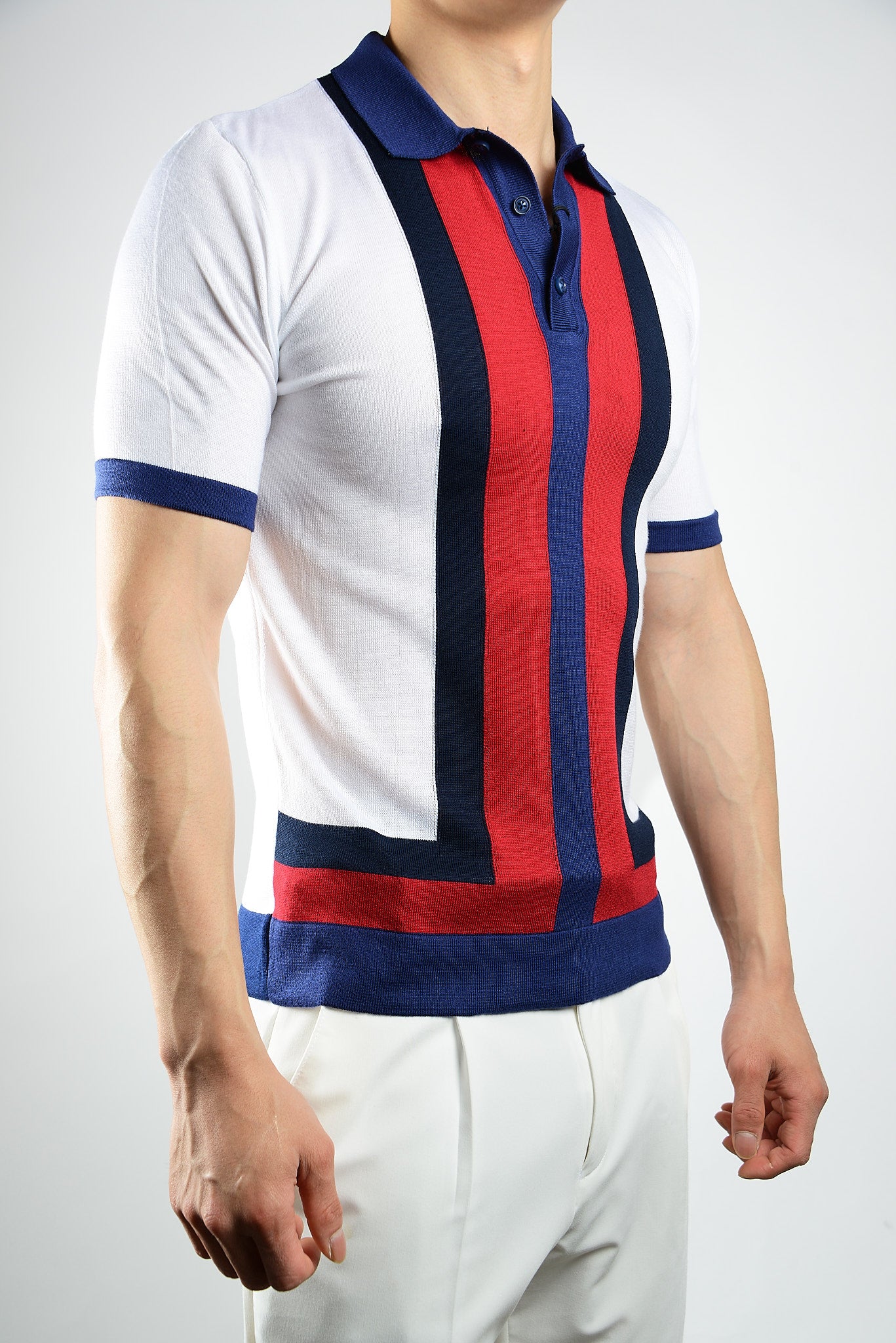 MULTI COLOR COLORBLOCK KNIT POLO