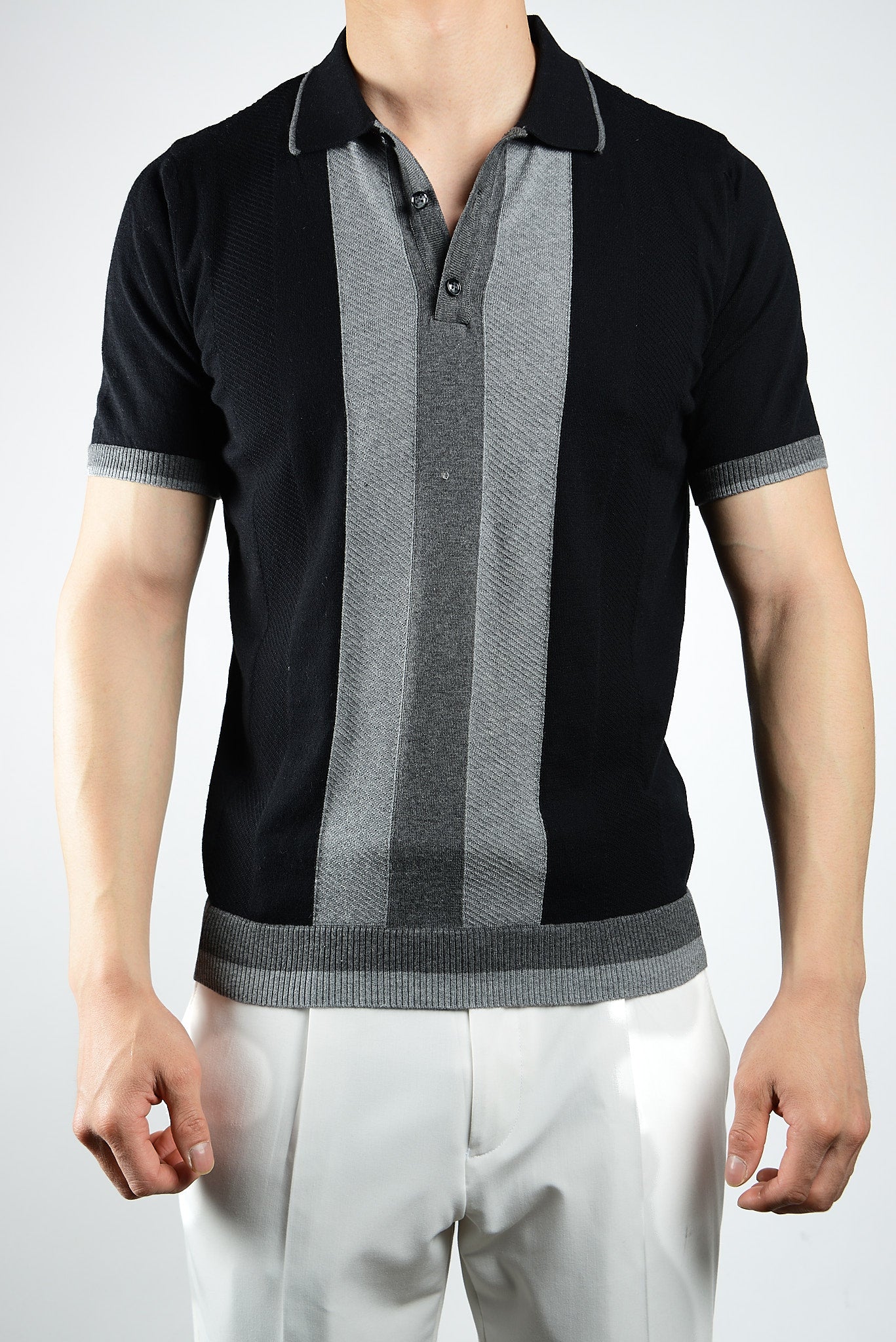 MULTI COLOR COLORBLOCK KNIT POLO