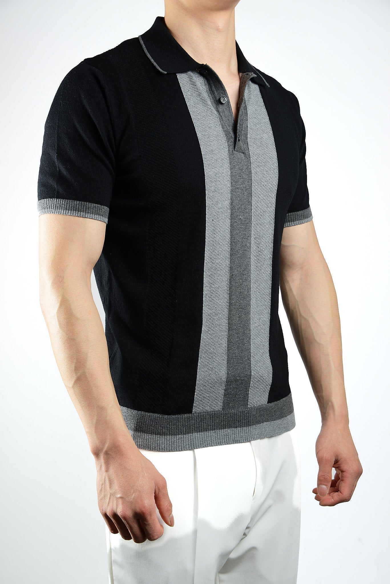 MULTI COLOR COLORBLOCK KNIT POLO