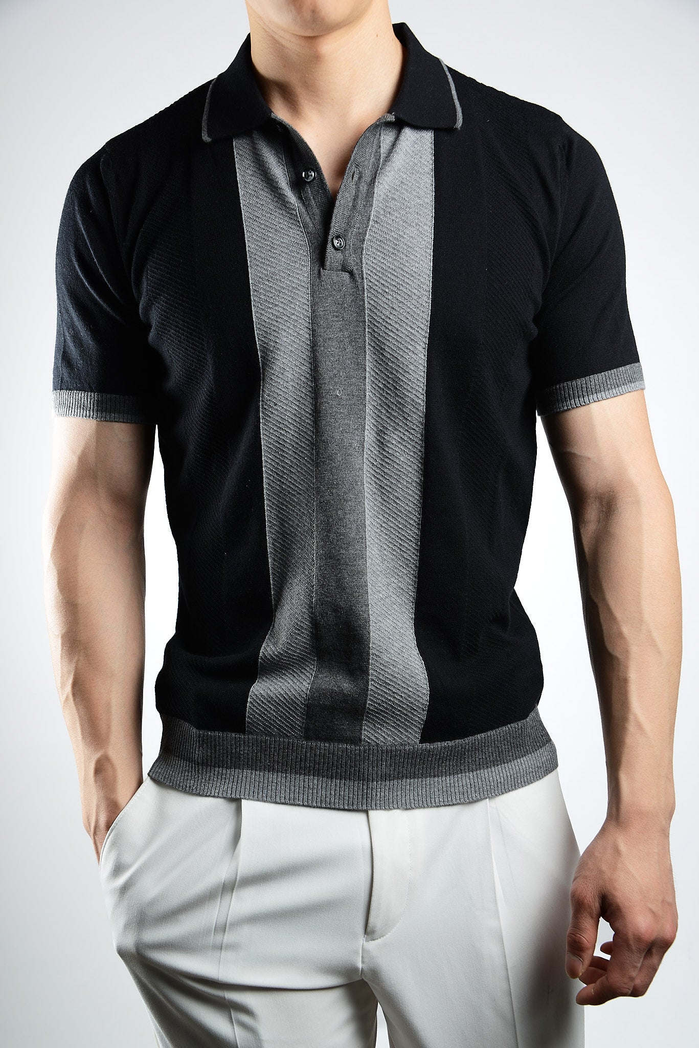 MULTI COLOR COLORBLOCK KNIT POLO