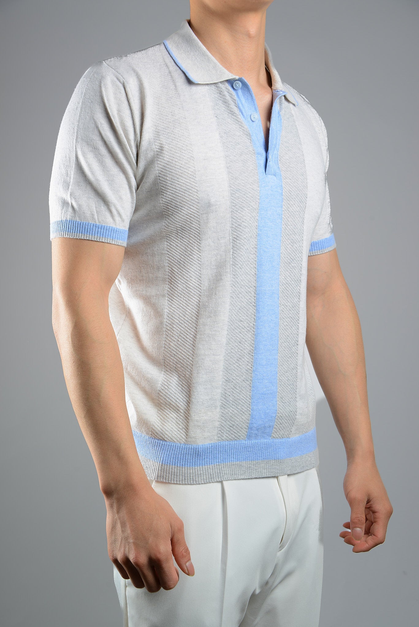 MULTI COLOR COLORBLOCK KNIT POLO