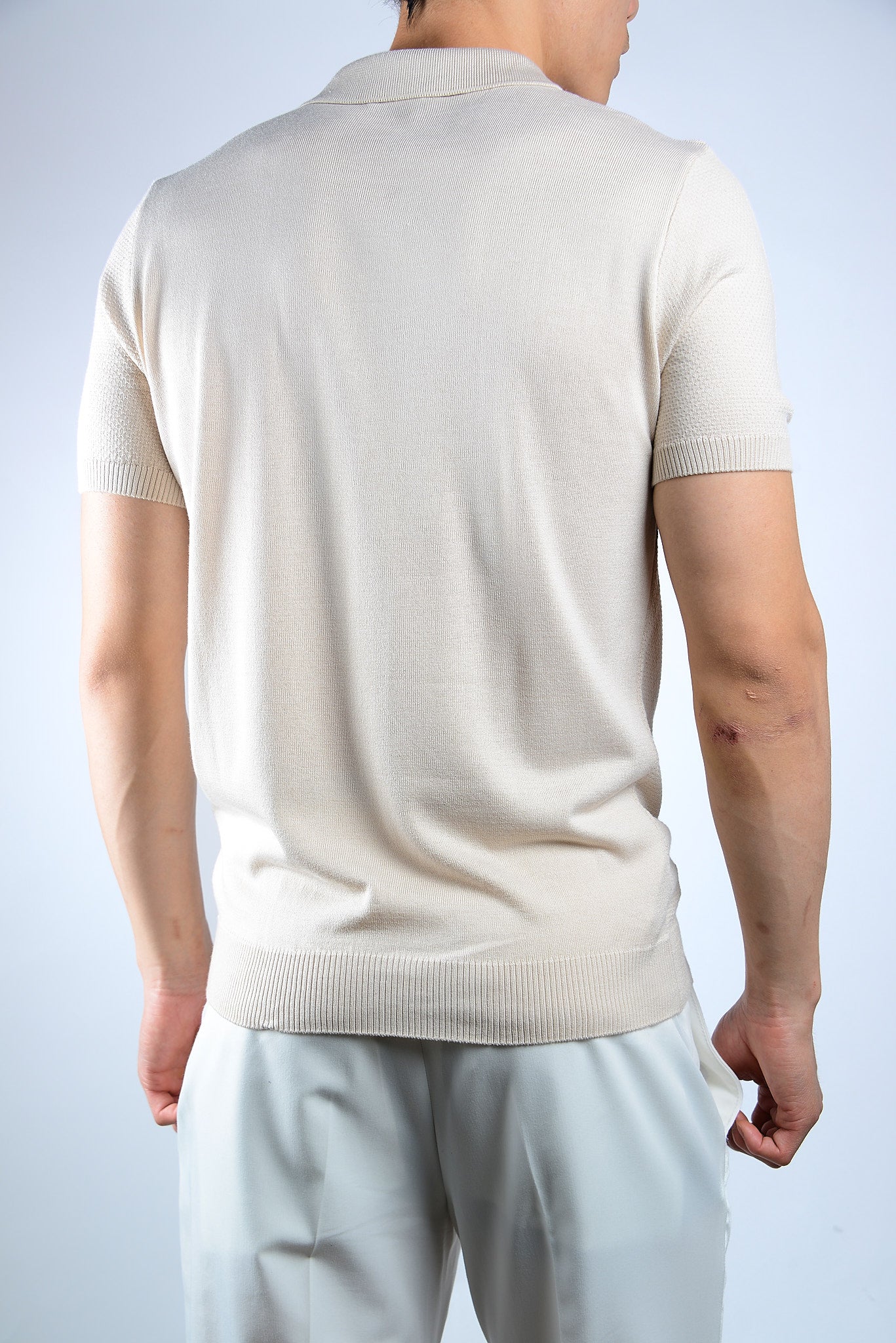 Solid S/s Zip Knit Polo