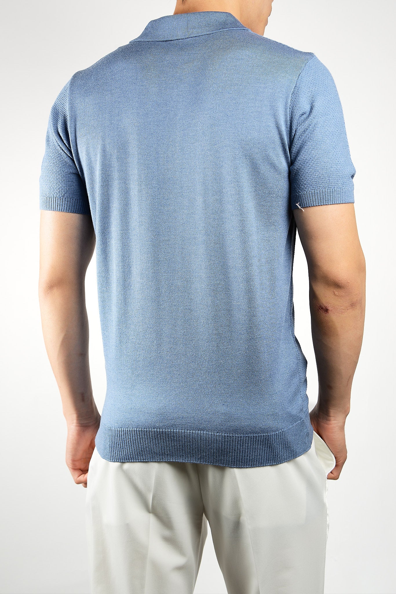 Solid S/s Zip Knit Polo