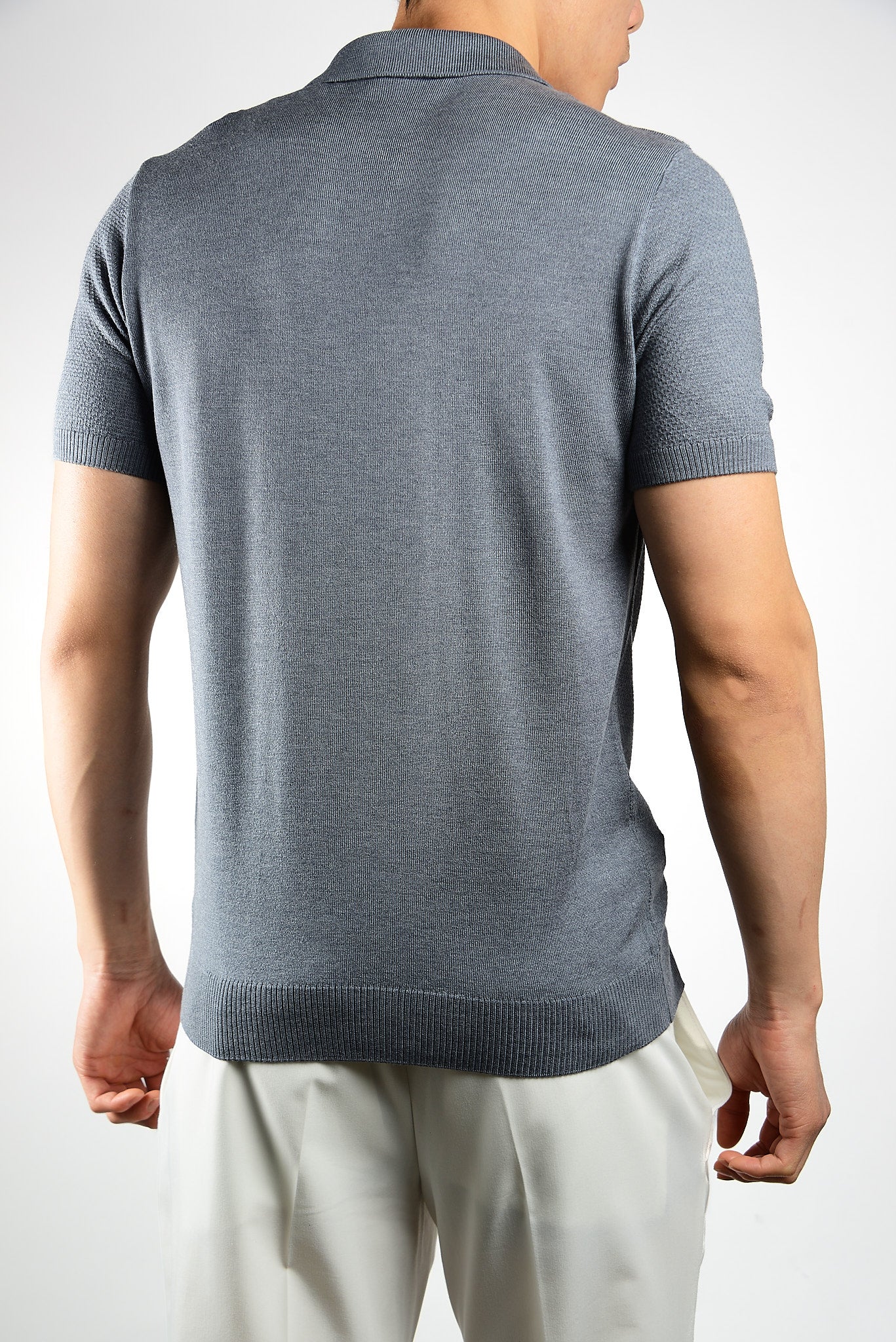 Solid S/s Zip Knit Polo