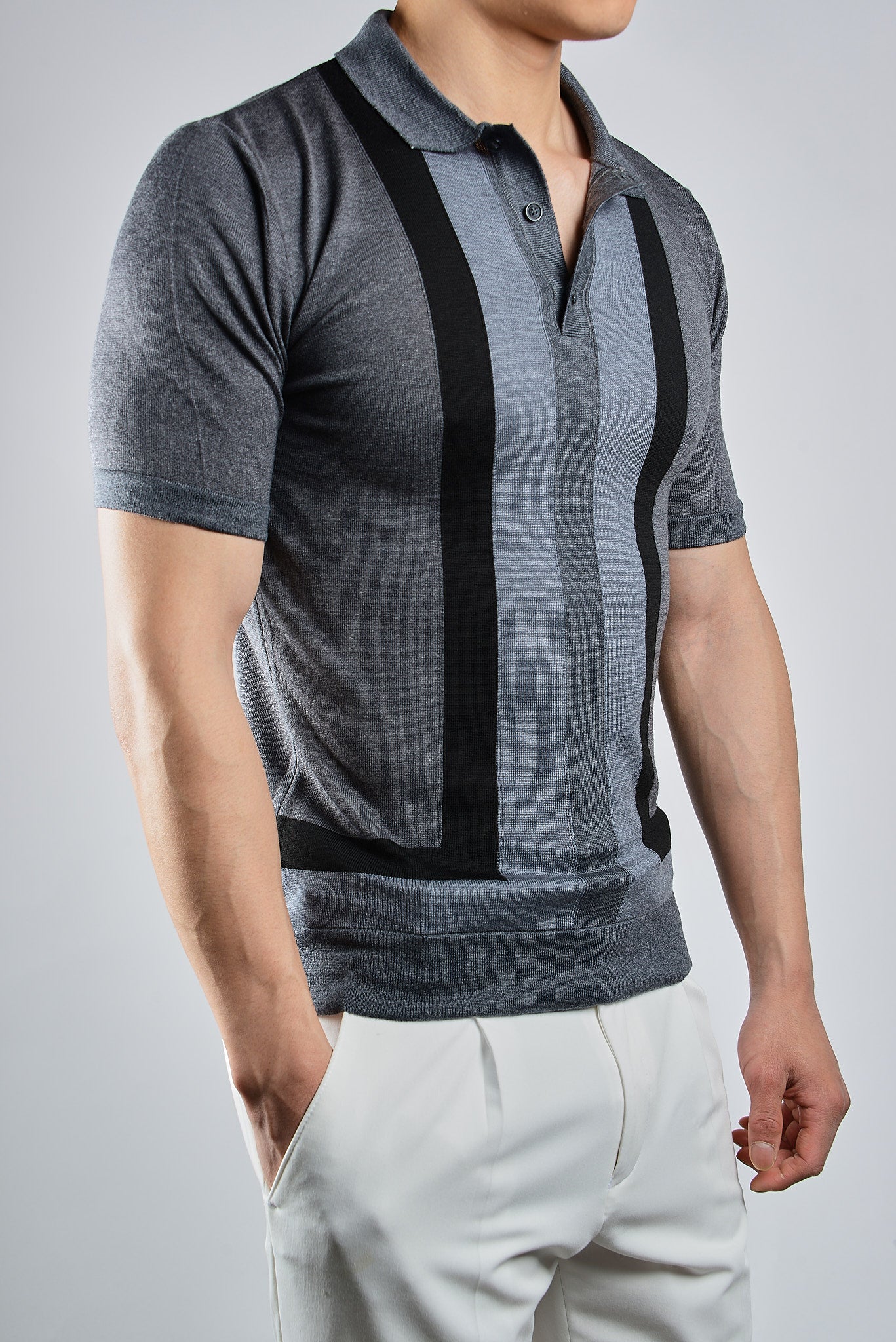 MULTI COLOR COLORBLOCK KNIT POLO