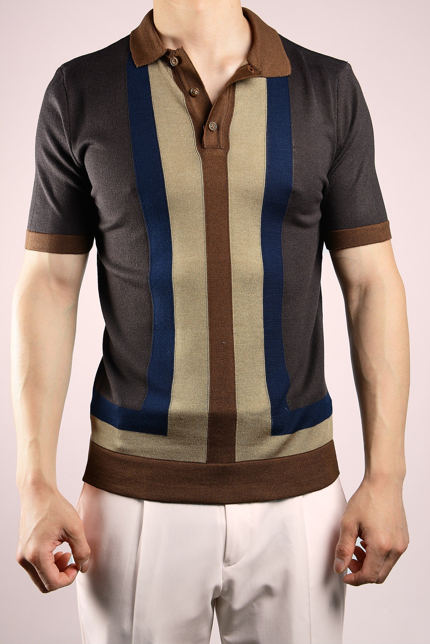 MULTI COLOR COLORBLOCK KNIT POLO