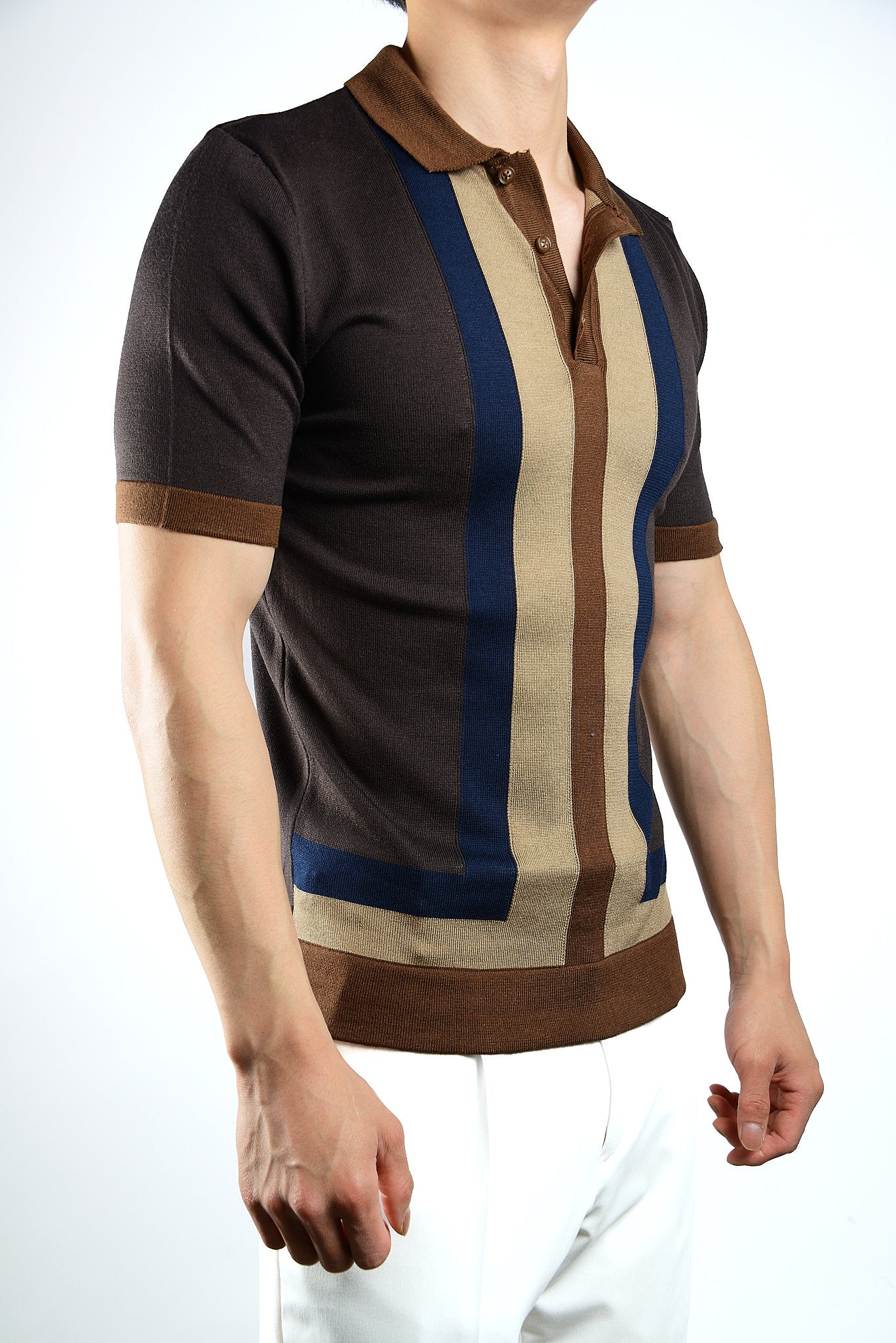 MULTI COLOR COLORBLOCK KNIT POLO