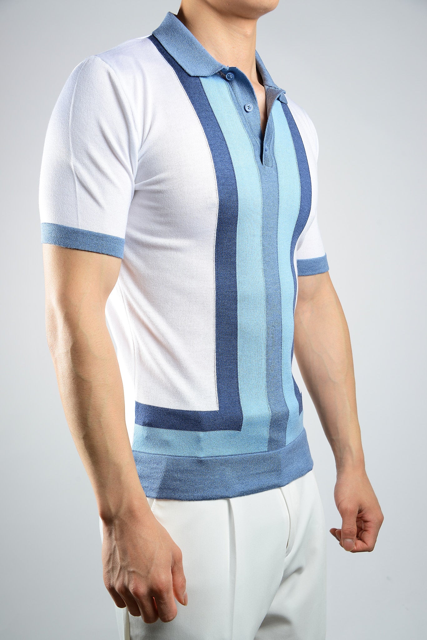 MULTI COLOR COLORBLOCK KNIT POLO