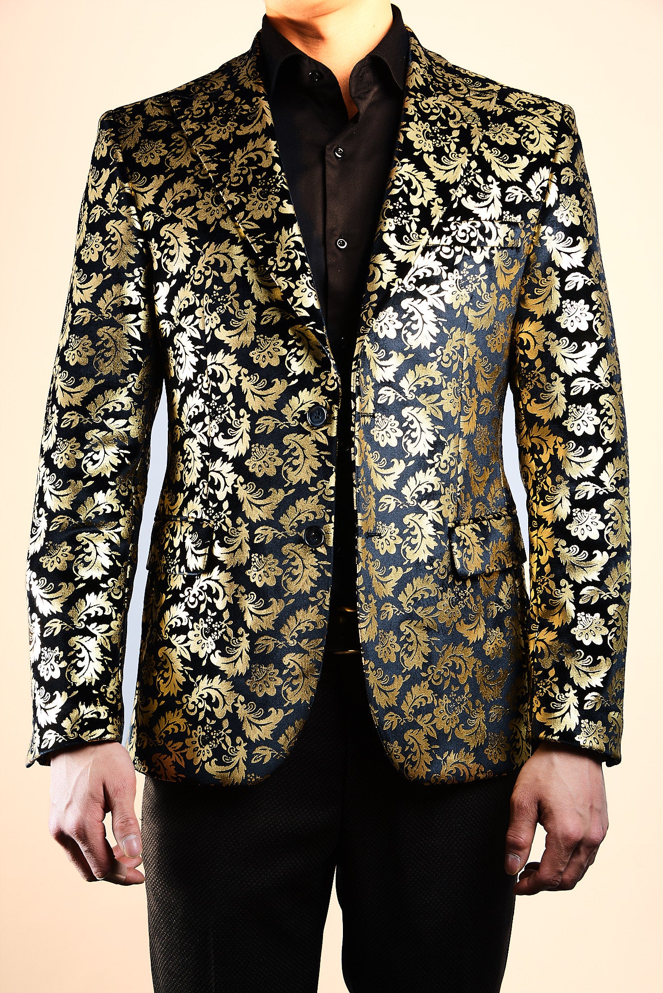 Mayfair Gold Leaf Print Velvet Blazer – Haight Ashbury