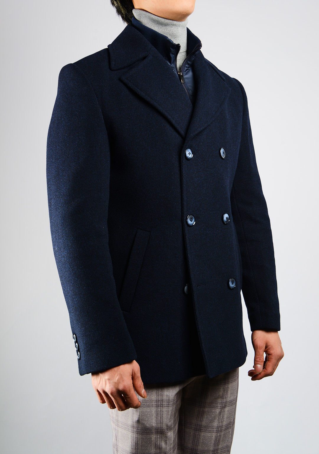 Preston Heathered Tonal Stripe DB Coat