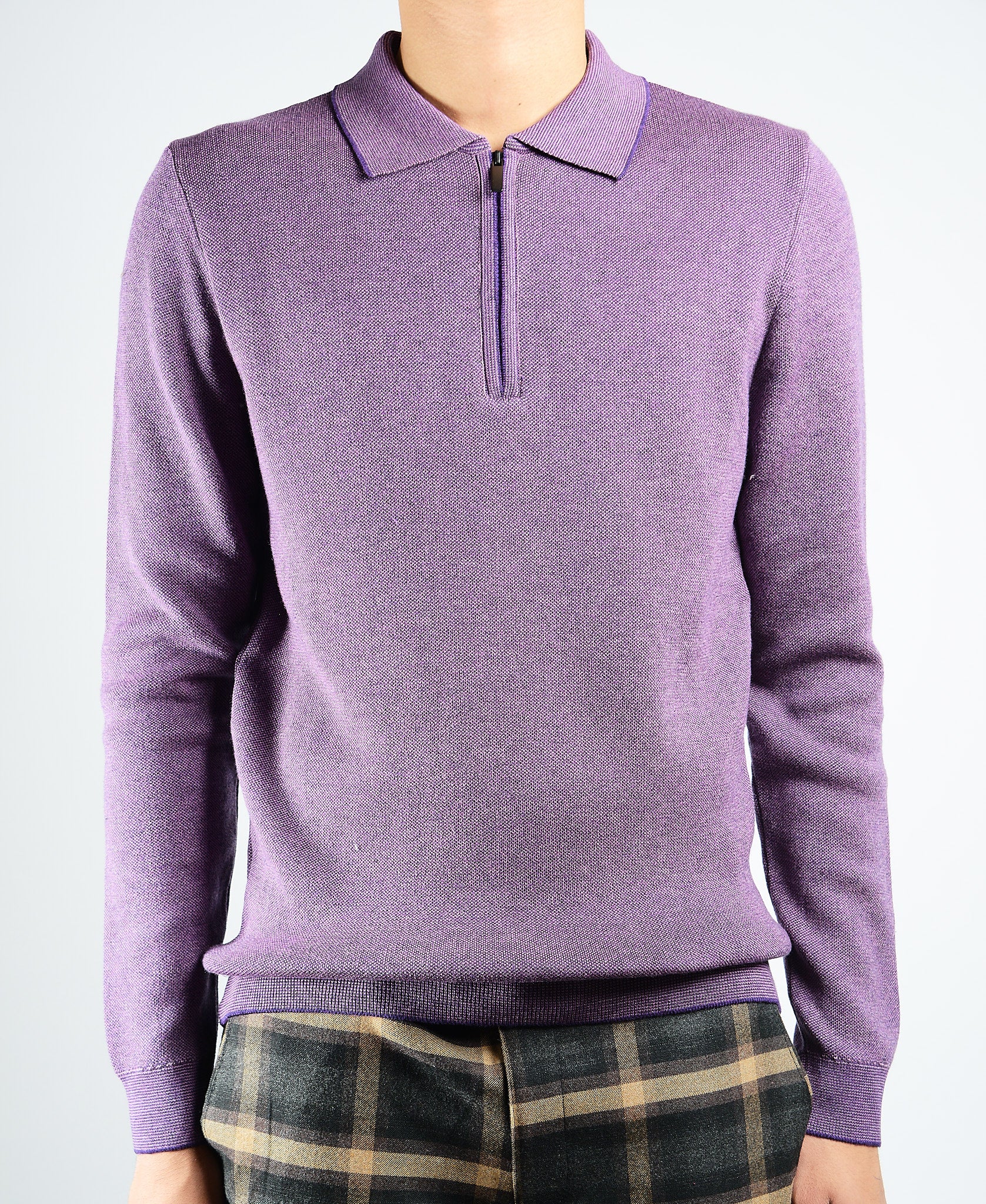 DT 1/4 Zip Melange Polo Ls