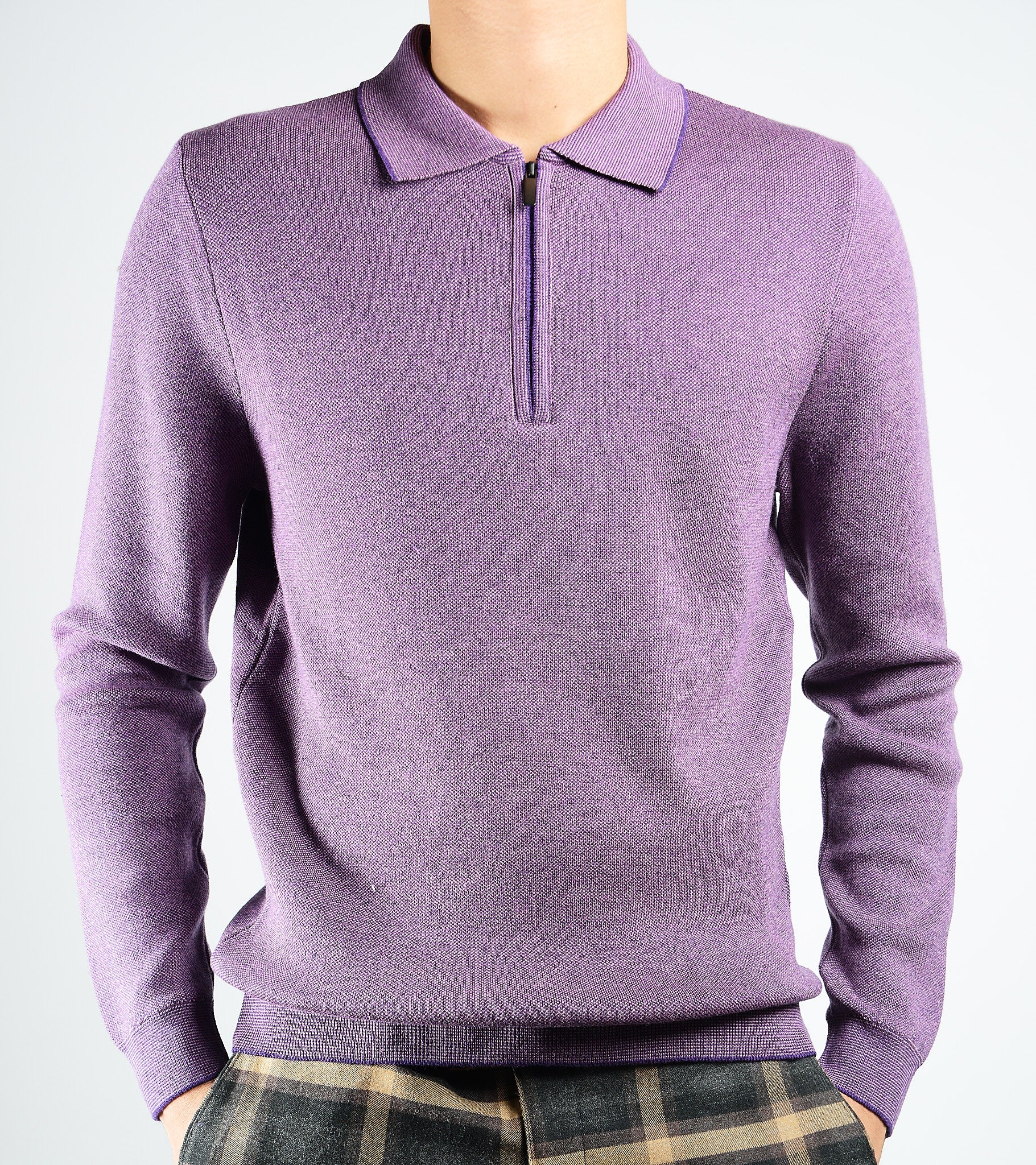 DT 1/4 Zip Melange Polo Ls