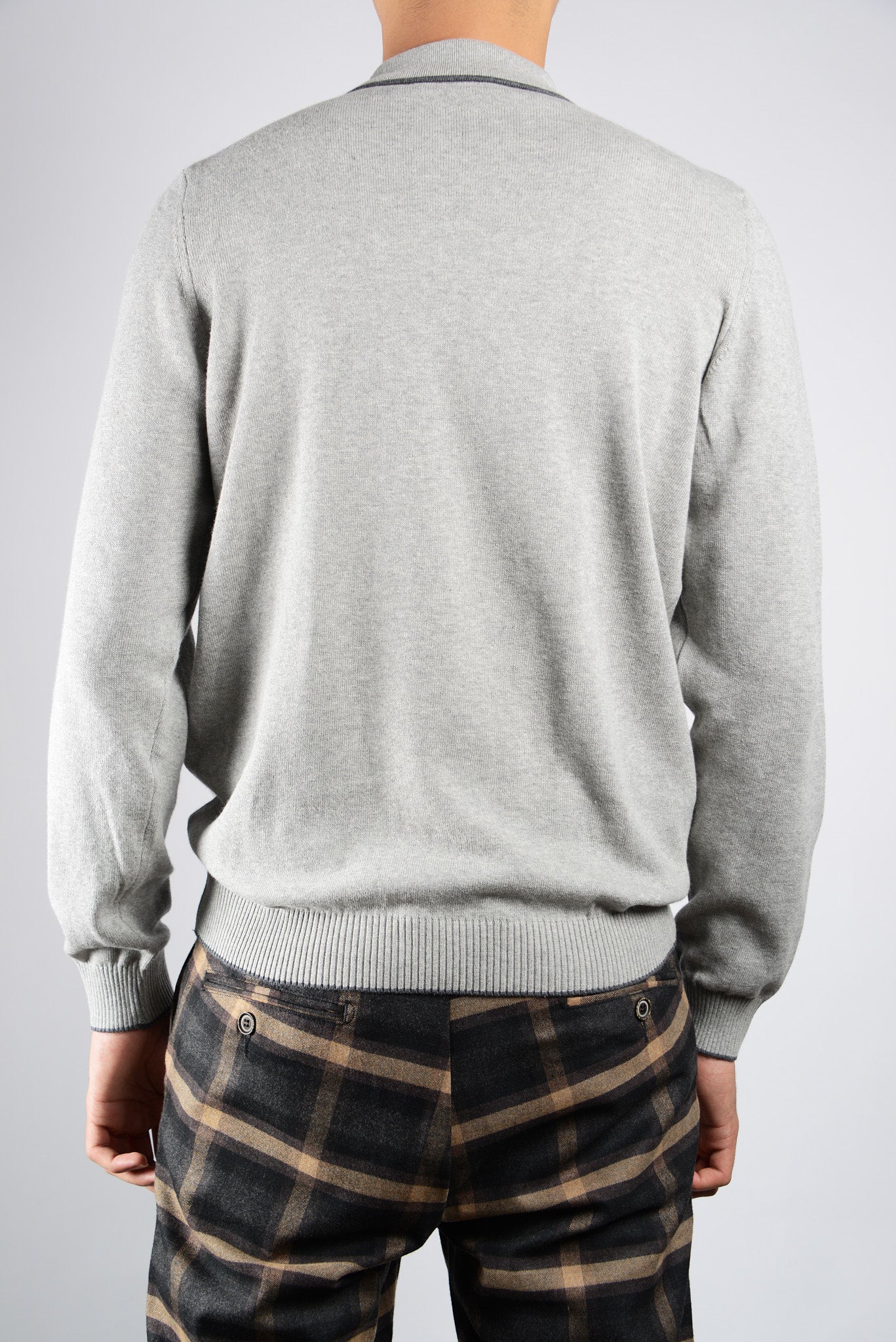 DT Tipped 1/4 Zip Polo Ls