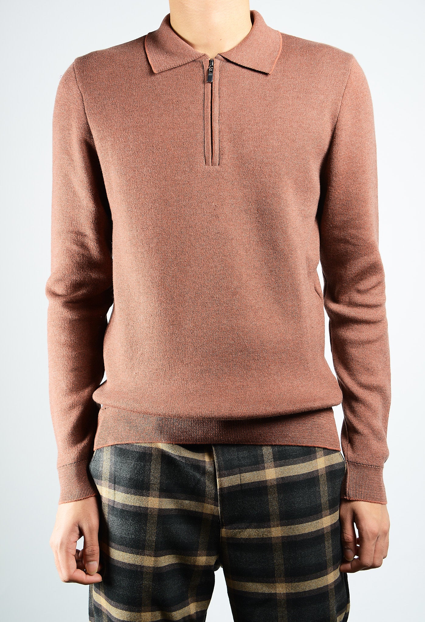 DT 1/4 Zip Melange Polo Ls