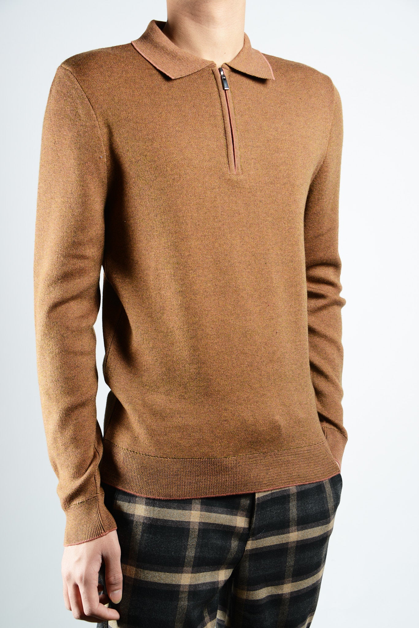DT 1/4 Zip Melange Polo Ls