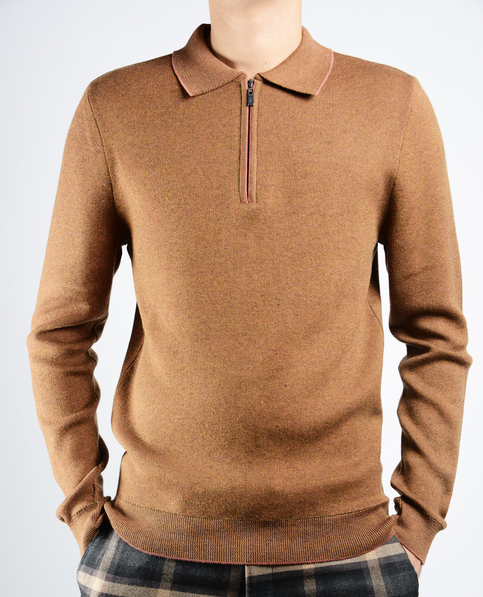 DT 1/4 Zip Melange Polo Ls