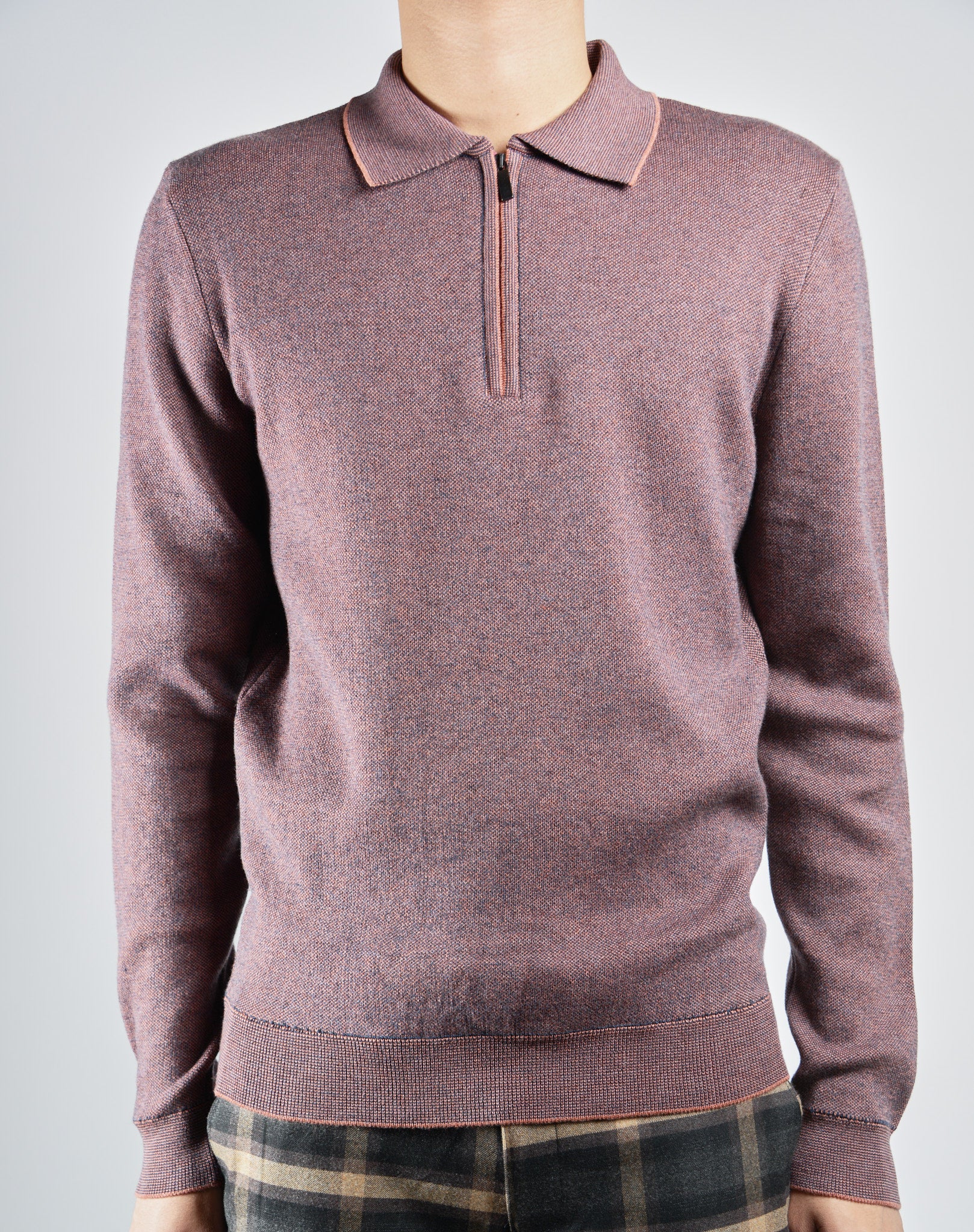 DT 1/4 Zip Melange Polo Ls