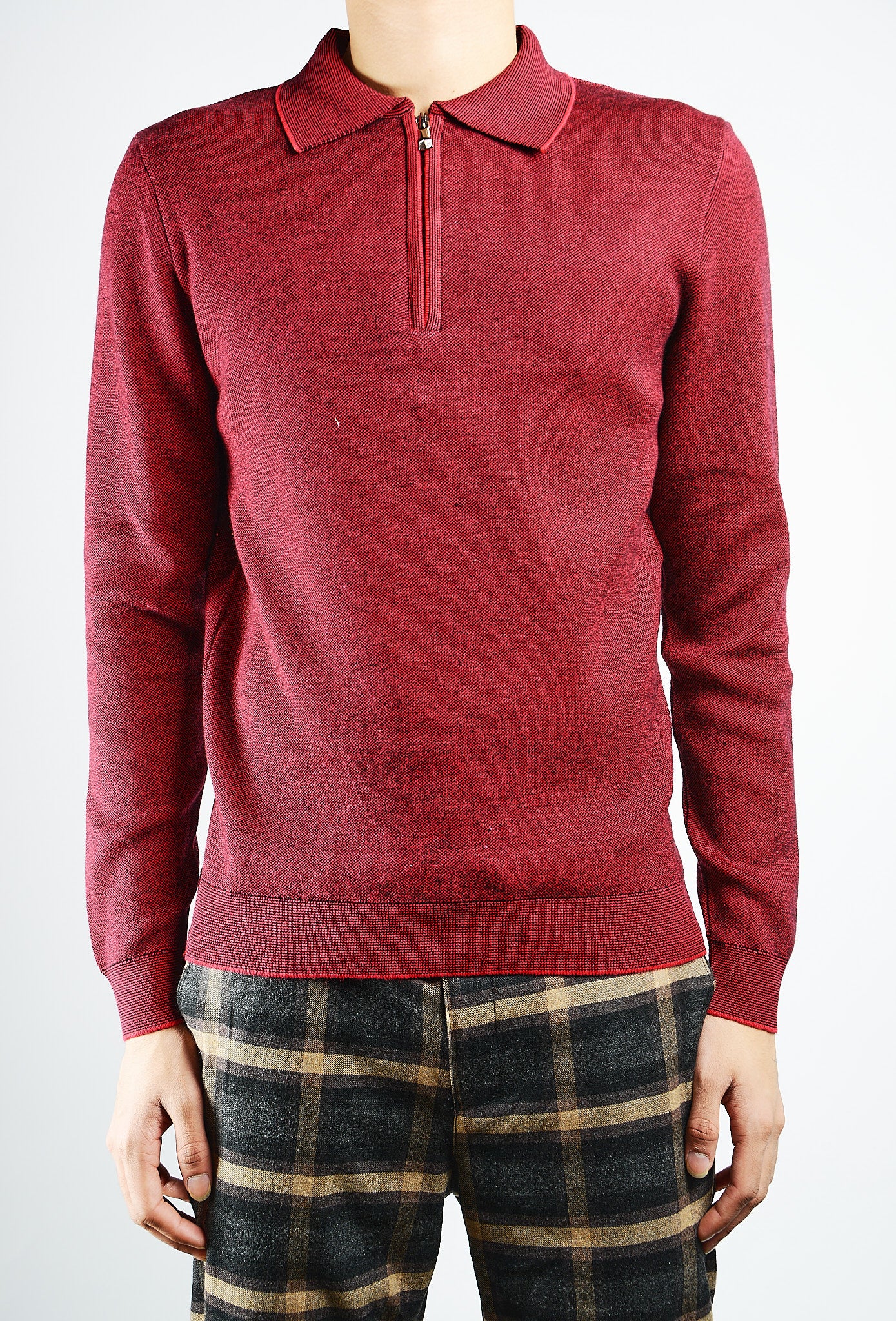 DT 1/4 Zip Melange Polo Ls
