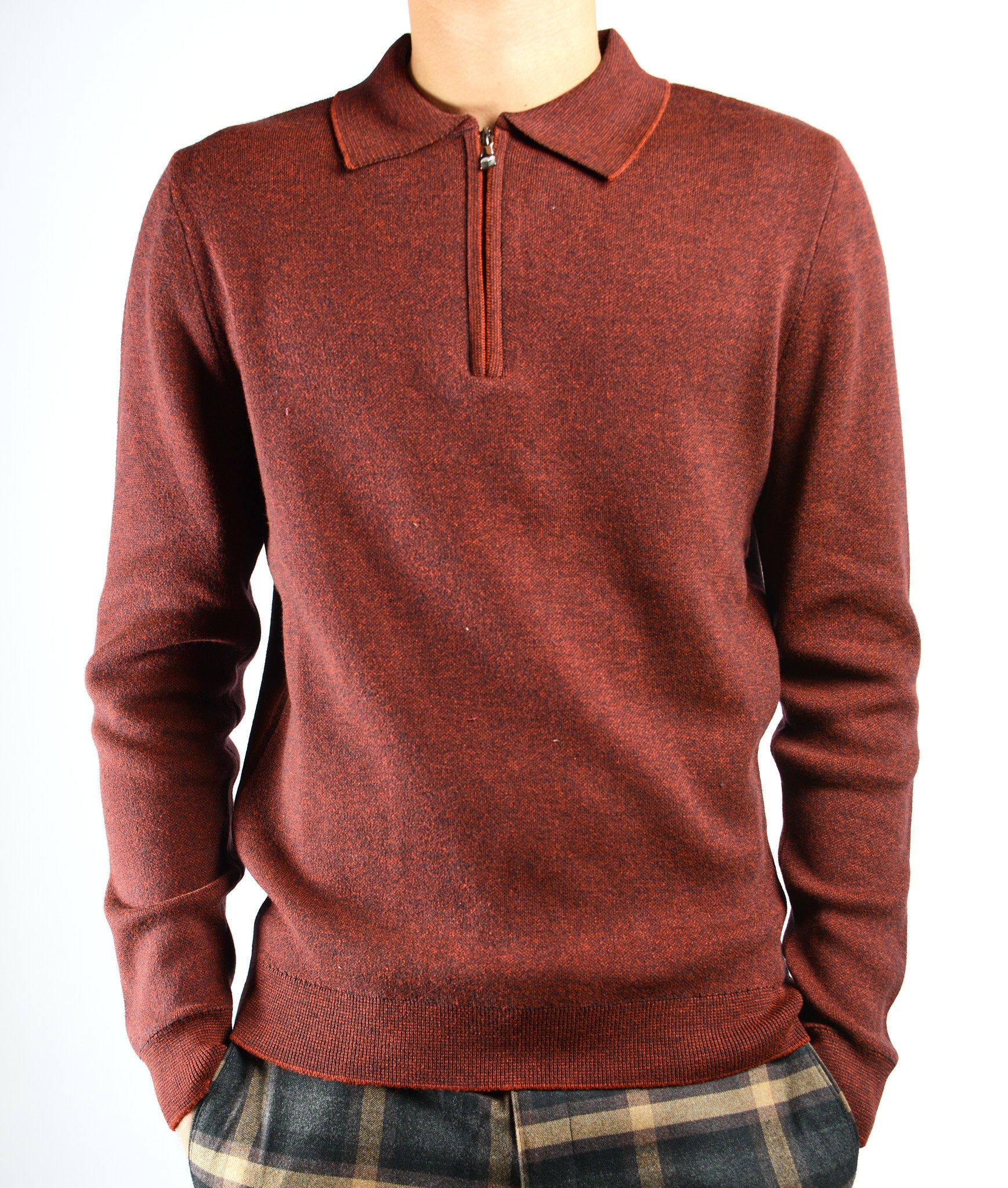DT 1/4 Zip Melange Polo Ls