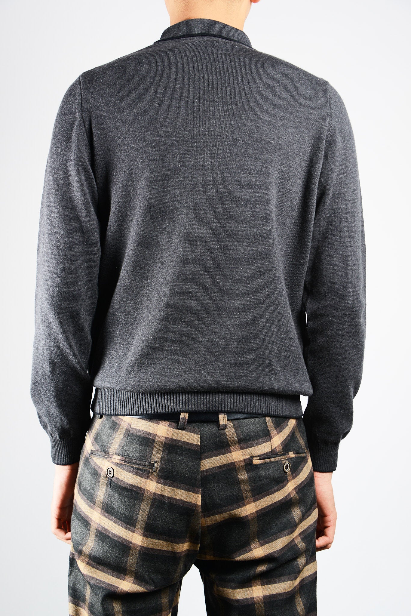 DT Tipped 1/4 Zip Polo Ls
