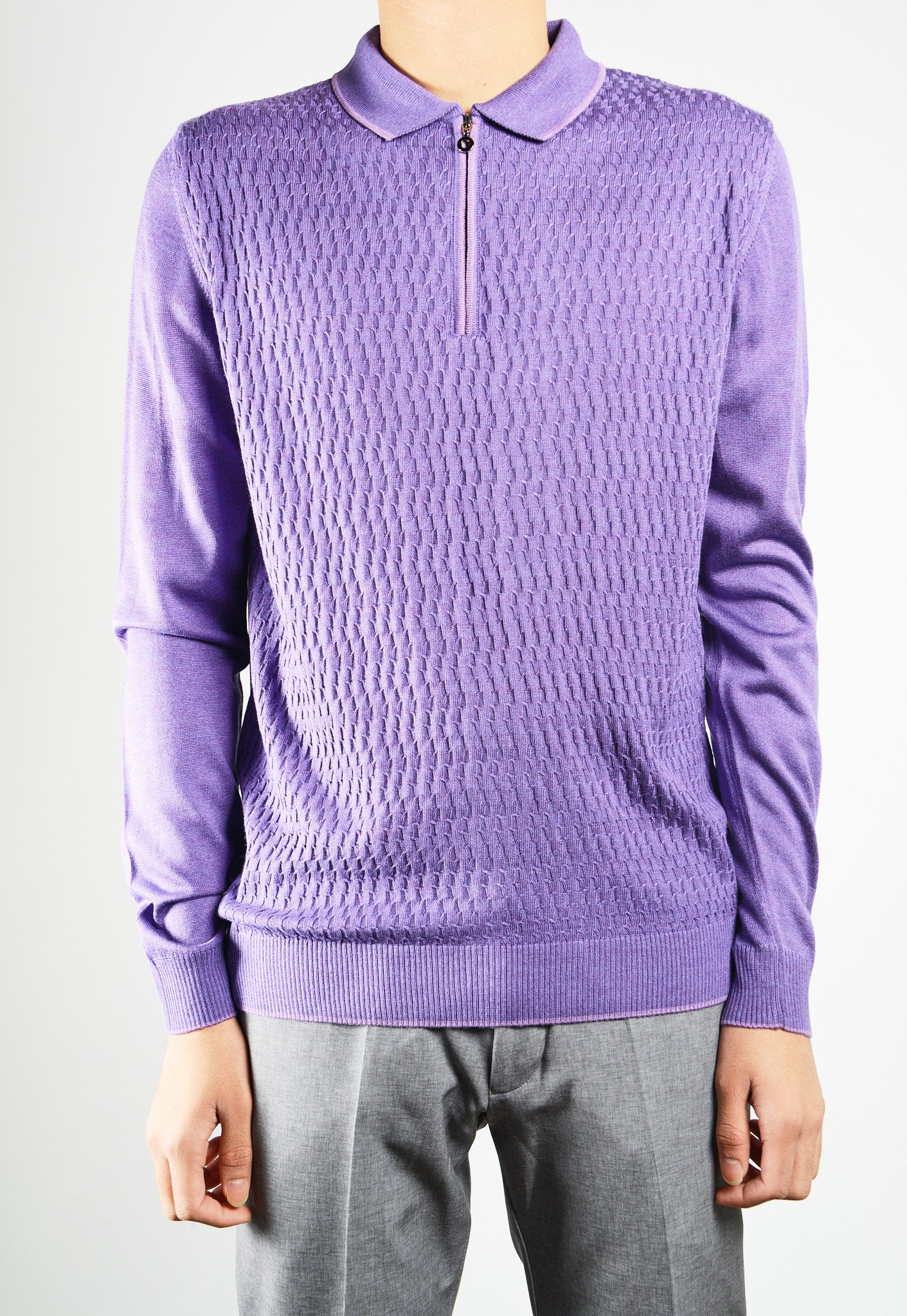DT Lux Lattice Texture Polo Ls