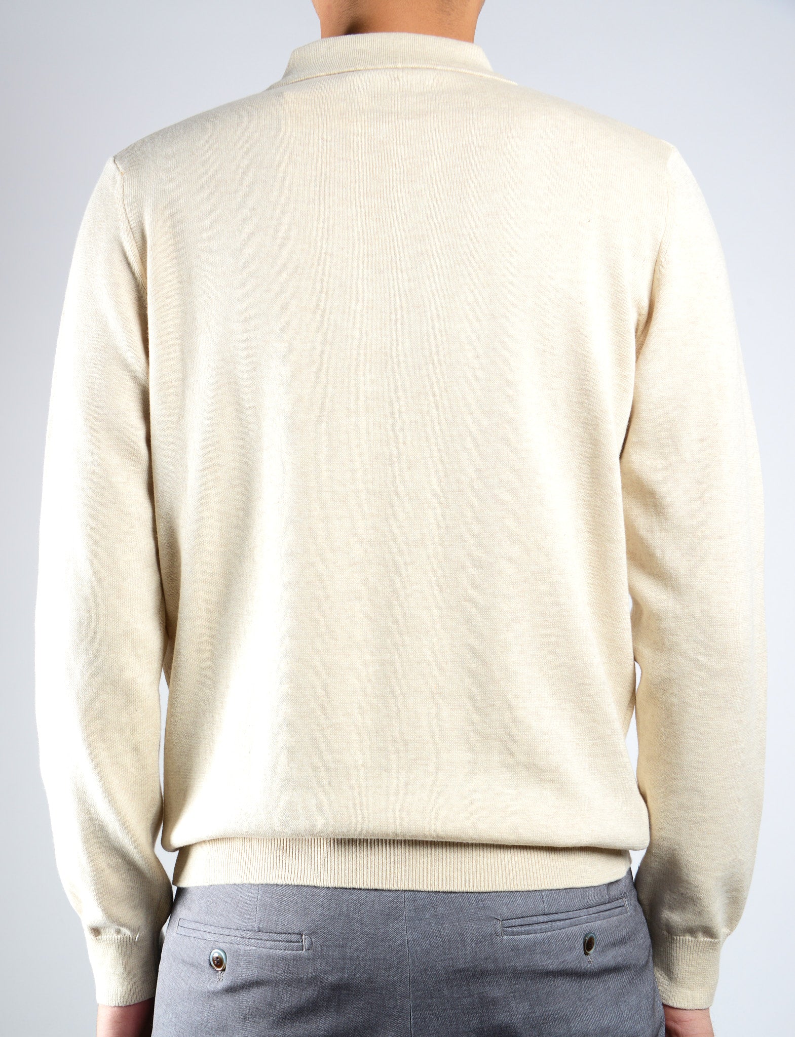 DT 1/4 Zip Textured Front Ottoman Polo Ls