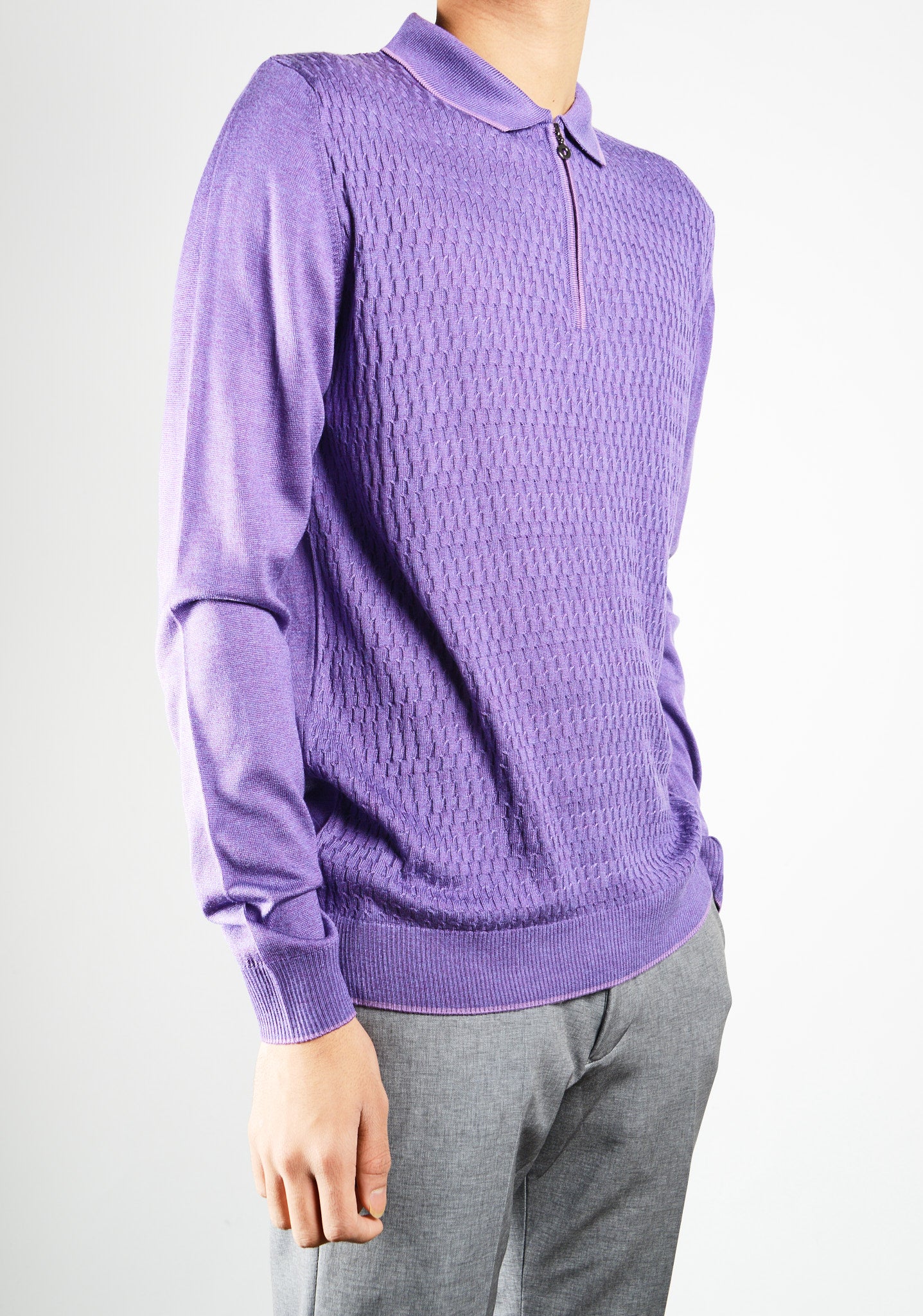 DT Lux Lattice Texture Polo Ls