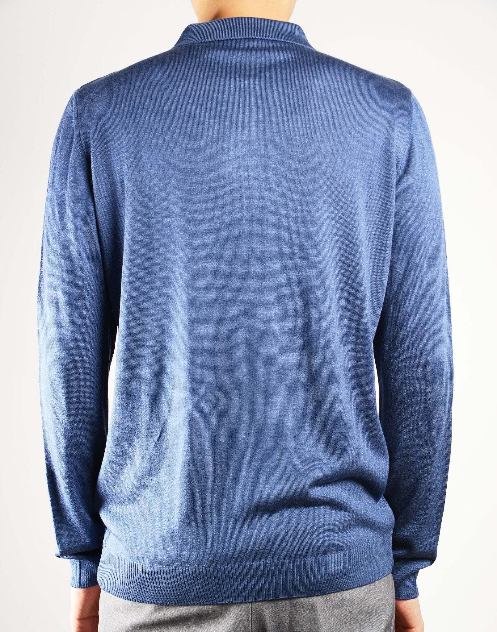 DT 1/4 Zip Lux Vertical Stripe Polo Ls
