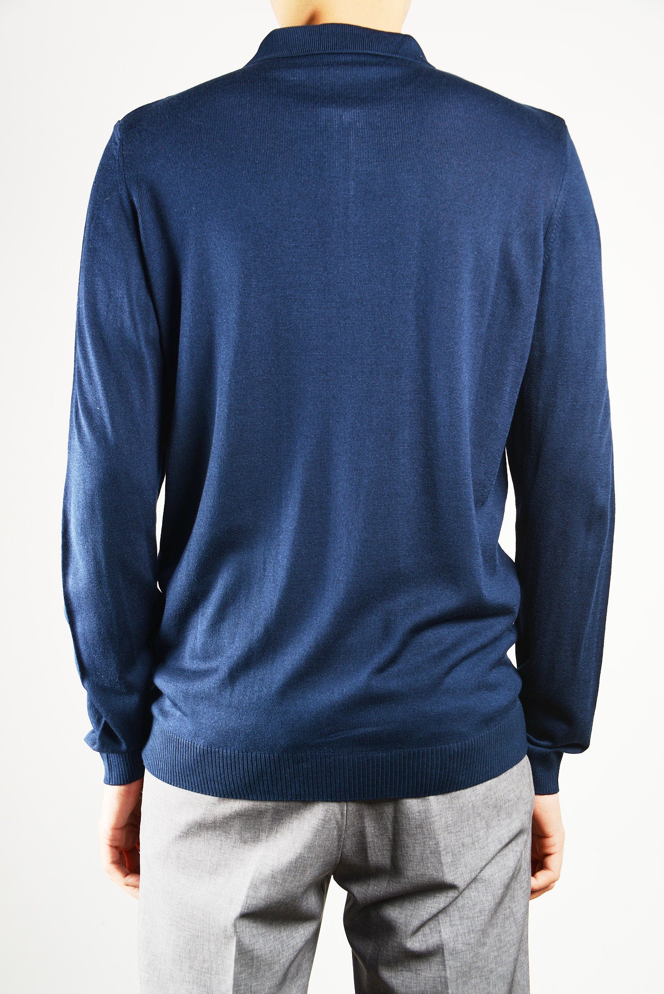 DT 1/4 Zip Lux Vertical Stripe Polo Ls
