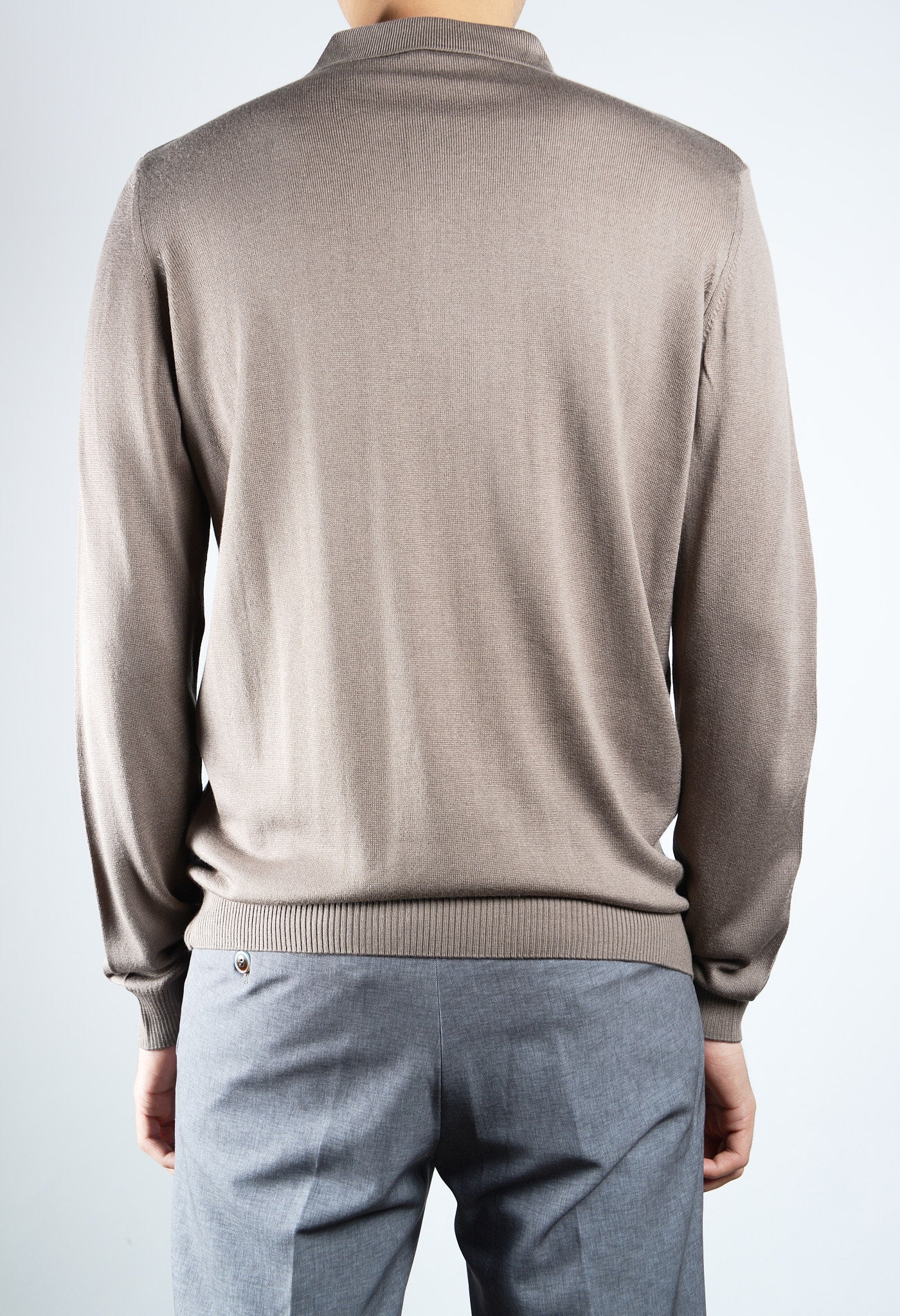DT 1/4 Zip Lux Vertical Stripe Polo Ls