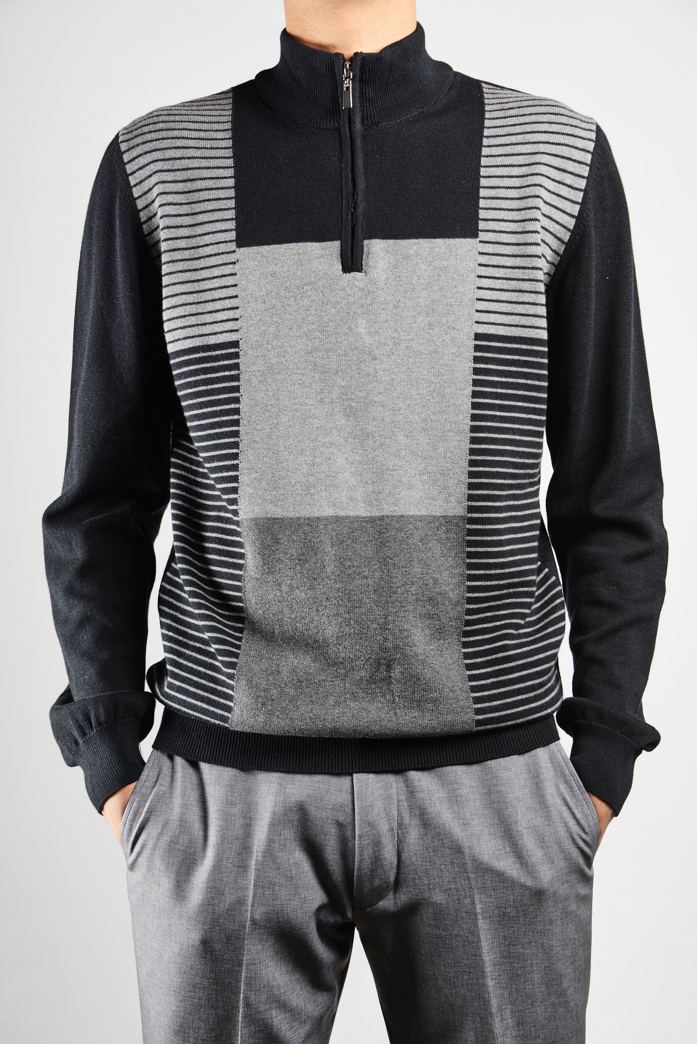 DT 1/4 Zip Geometric Ls