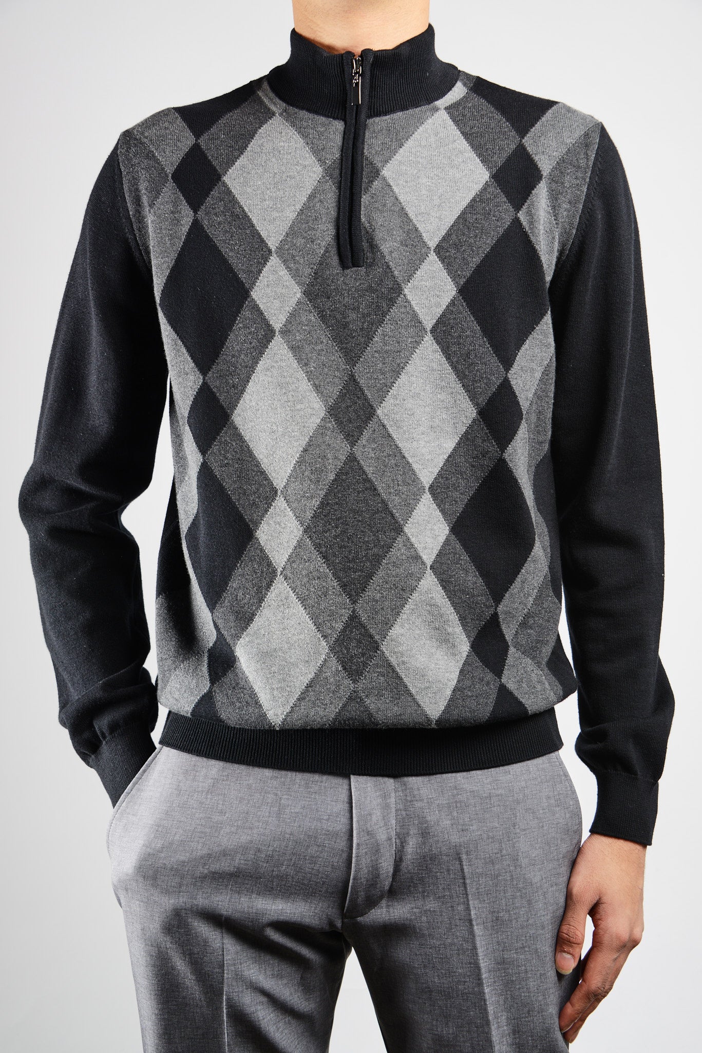 DT Tonal Diamond 1/4 Zip Ls