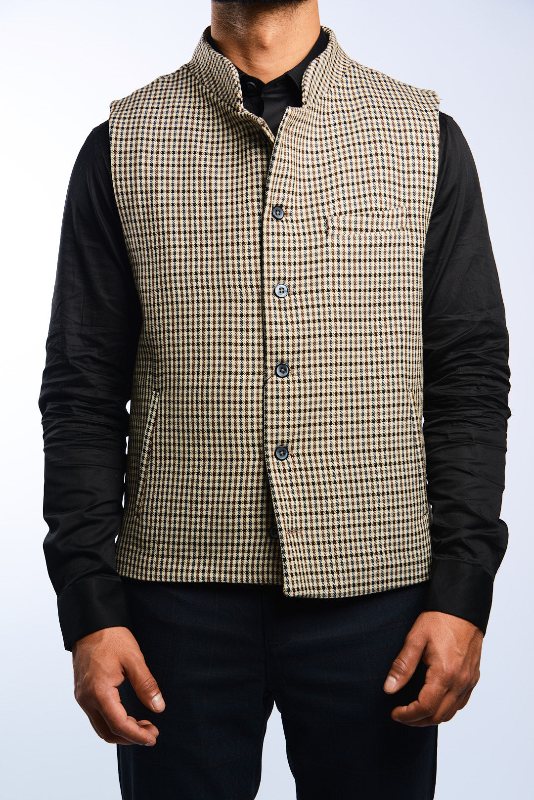 Z EURO NEHRU COLLAR VEST W/LINING