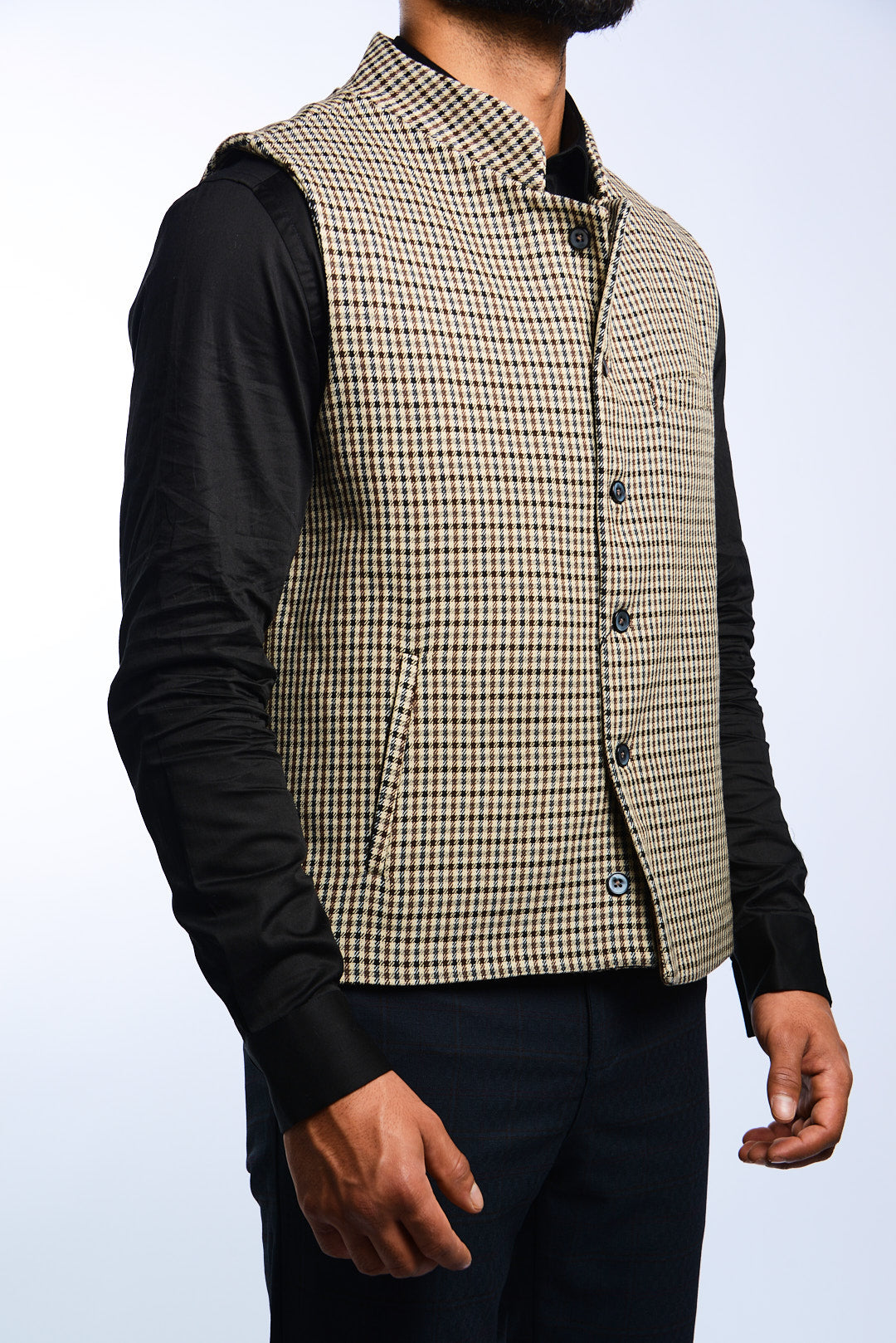 Z EURO NEHRU COLLAR VEST W/LINING