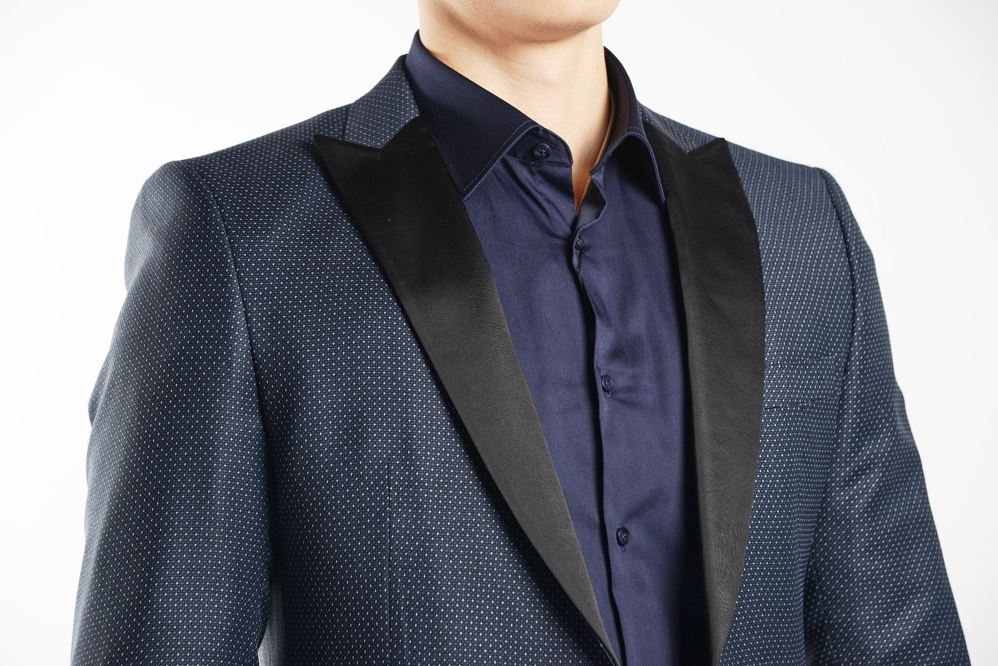 Euro Pin Dot Tuxedo Blazer
