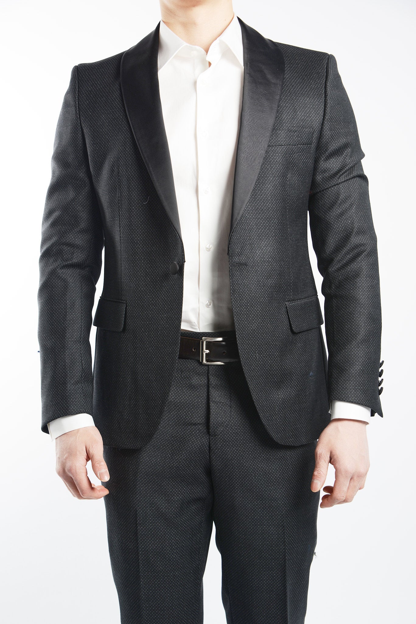 Euro Mini Grid Tuxedo Blazer