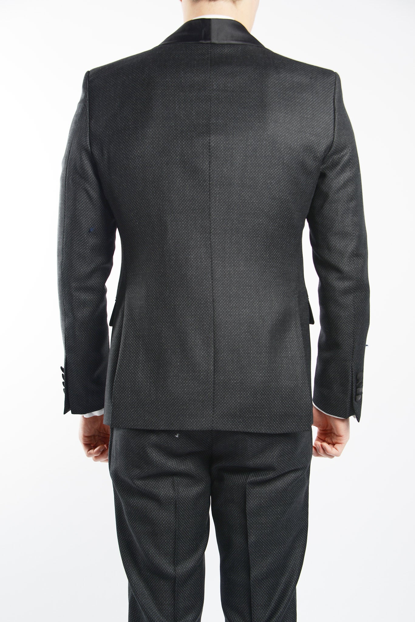 Euro Mini Grid Tuxedo Blazer