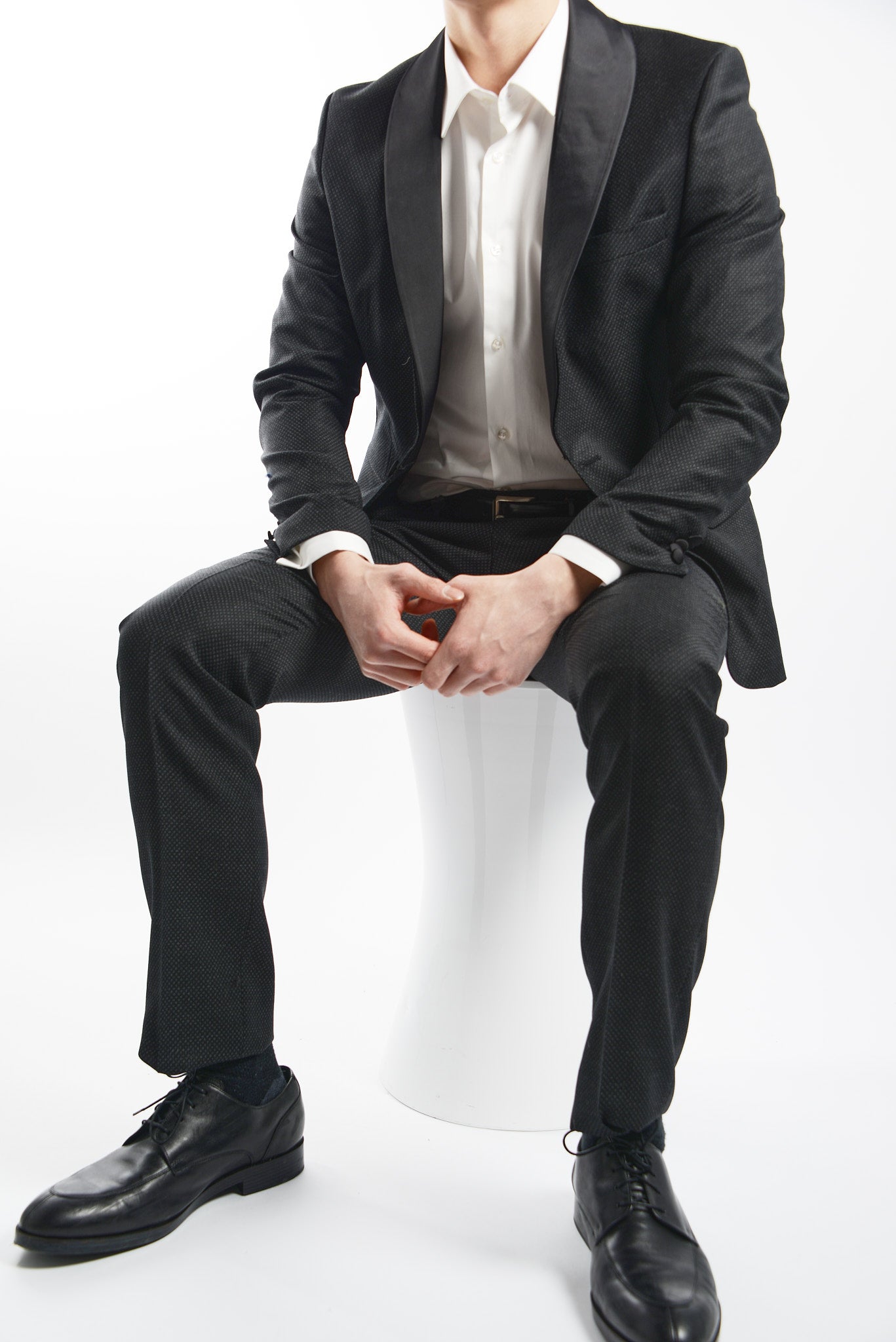 Euro Mini Grid Tuxedo Blazer